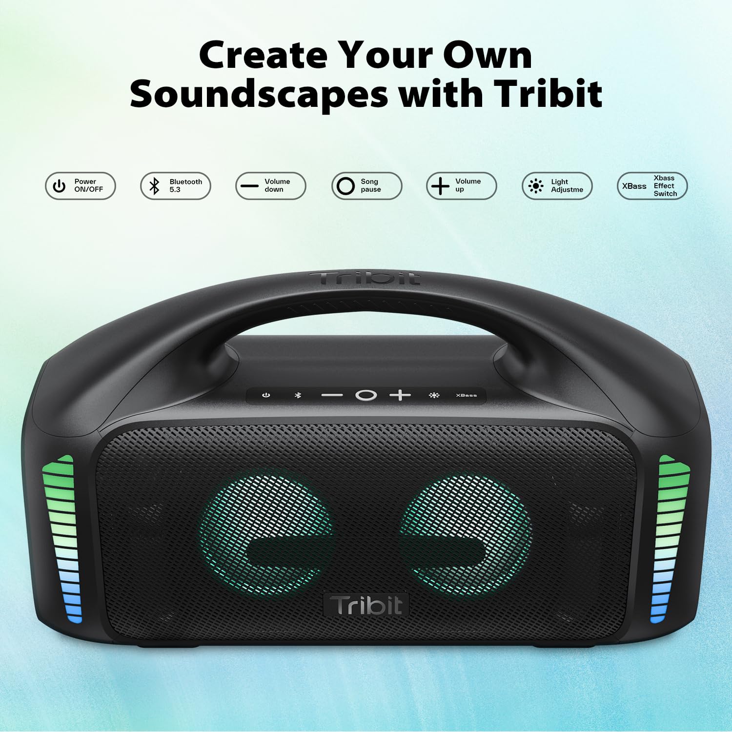 Tribit Stormbox Blast Portable Speaker: 90W Loud Stereo Sound With Xbass, Ipx7 Waterproof Bluetooth Speaker With Led Light, Powe