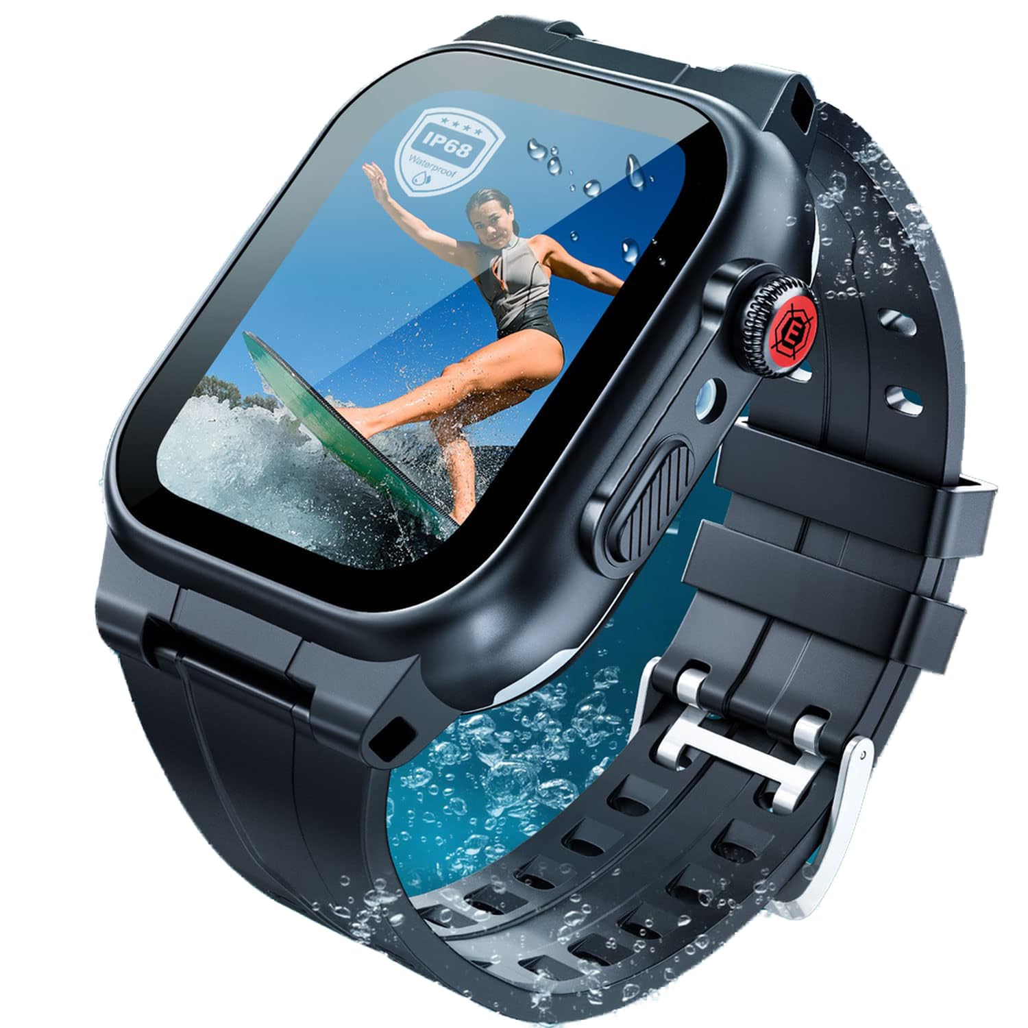 Effun Waterproof Case For Apple Watch 45Mm 44Mm 42Mm 41Mm 40Mm 38Mm With Band, Ip68 Waterproof Built In Screen Protector For App