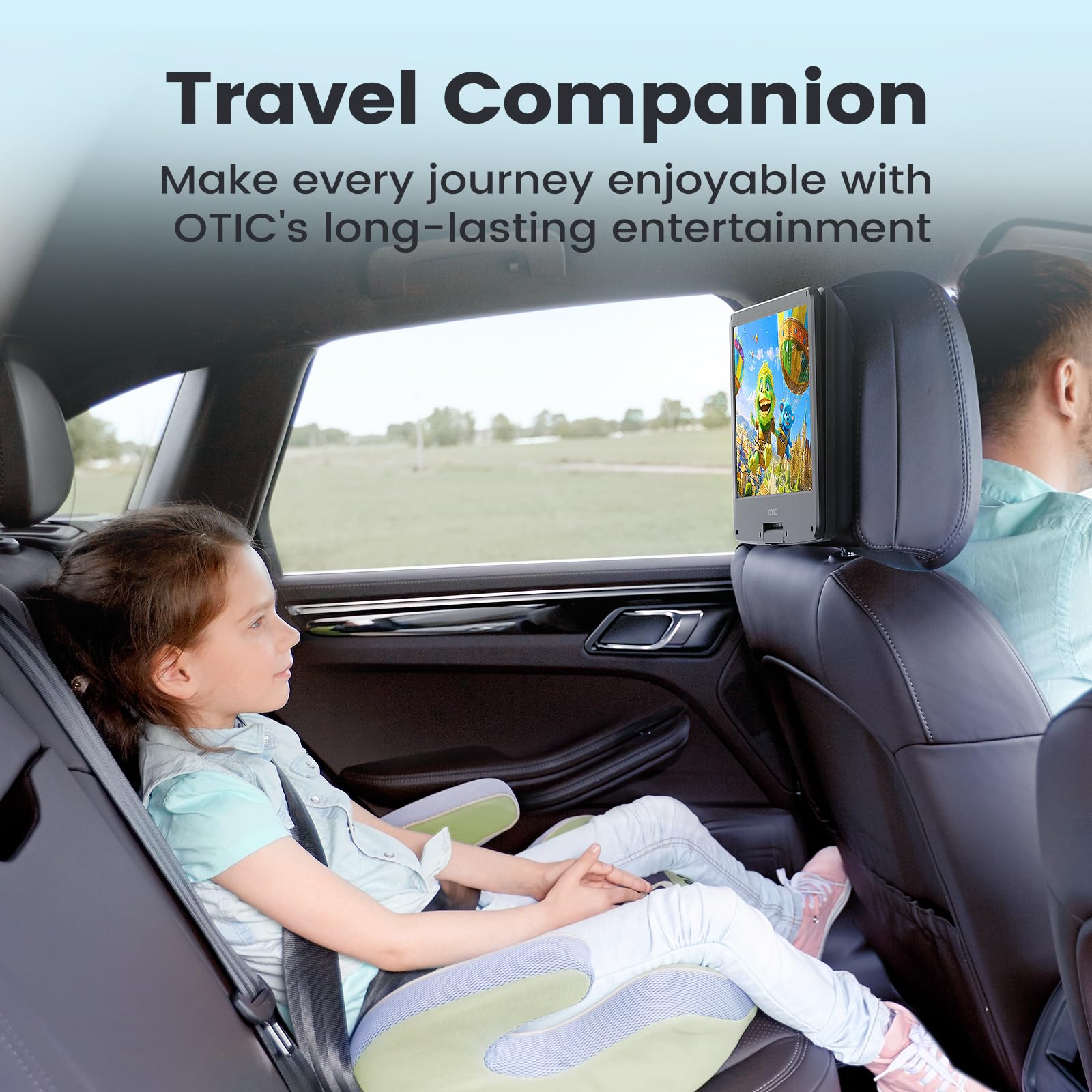 Otic 13'' Portable Dvd Player With 11.6'' Swivel Display Screen, Dvd Player For Car, 5 Hour Working Time With Built In Battery,