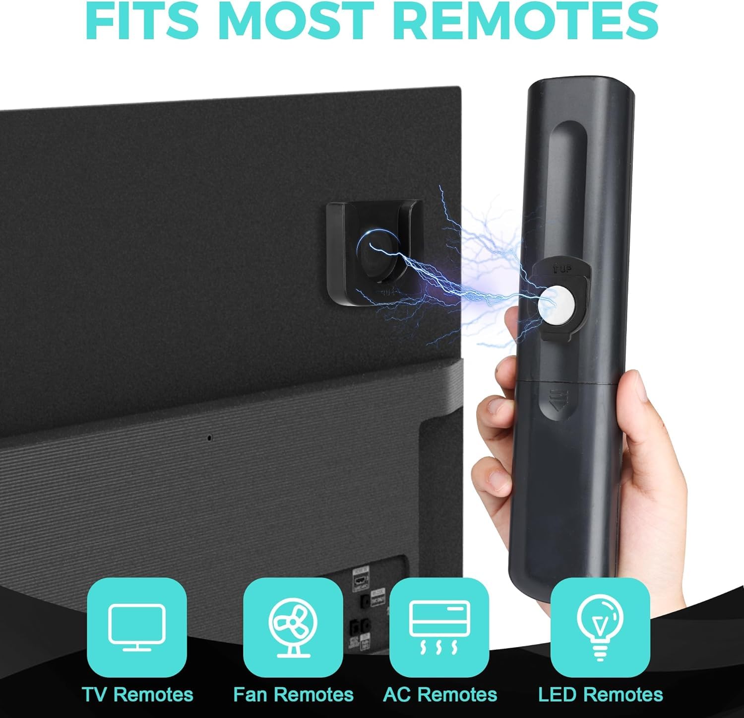 Guze Us 6 Piece Magnetic Remote Control Holder Wall Mount   Self Adhesive Suitable For Tv Backside As Well As Tv Fan And Air Con