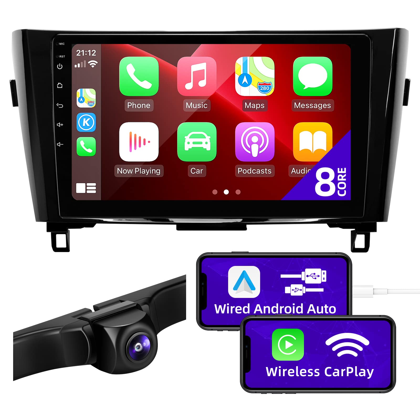 Cgogc Android 11 Car Radio Compatible With Android Auto Wireless Carplay For Nissan Rogue X Trail Qashqai 2014 2018 8Core 1280X7
