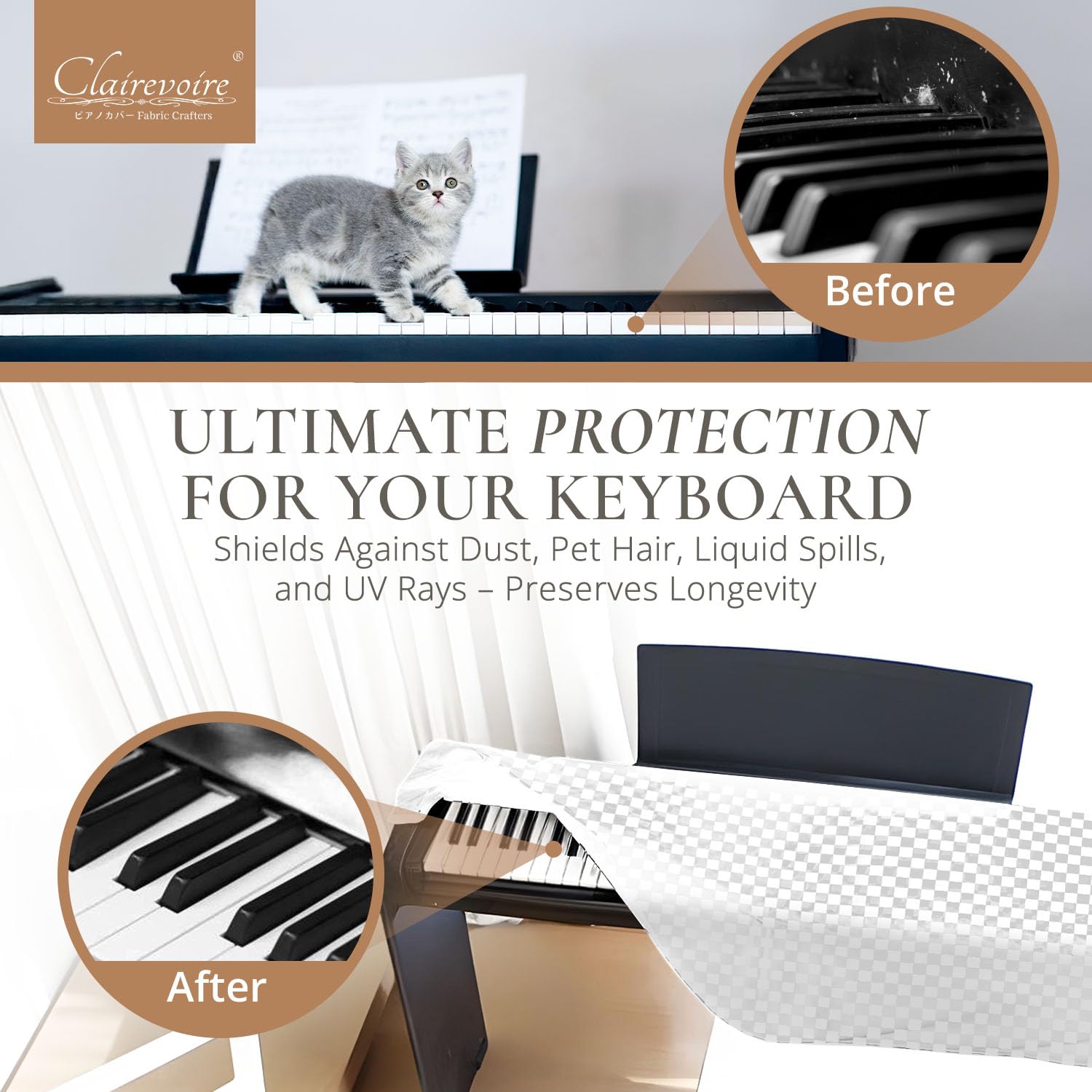Digital Piano Cover For Yamaha - Piano Keyboard For P143, P225, P223, P145, P143, P125A, P125, P115, P105, P71, P45, Kawai Es120