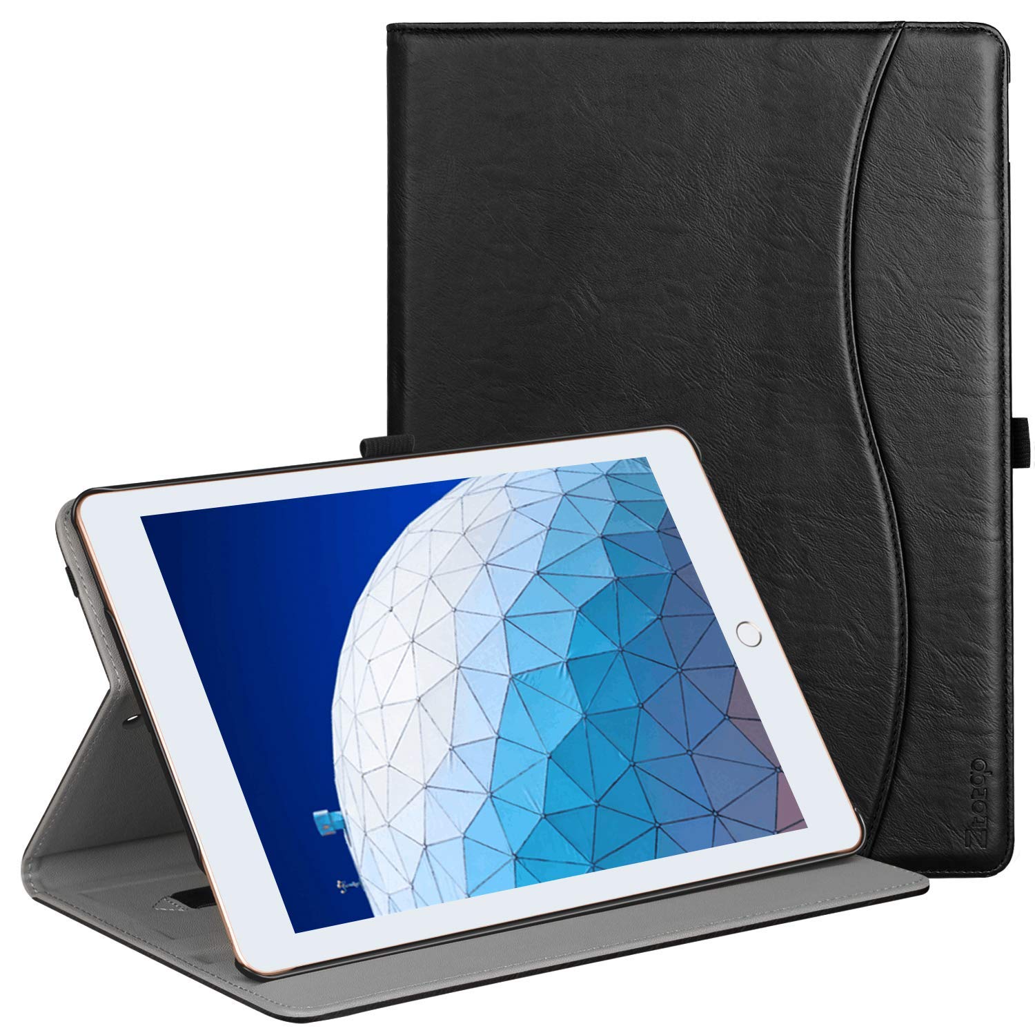 Ztotop Case For Ipad Air 3Rd Generation 2019/Ipad Pro 10.5 Inch 2017, Premium Pu Leather Business Folding Stand Folio Cover For Ipad Air 3 Gen, Black