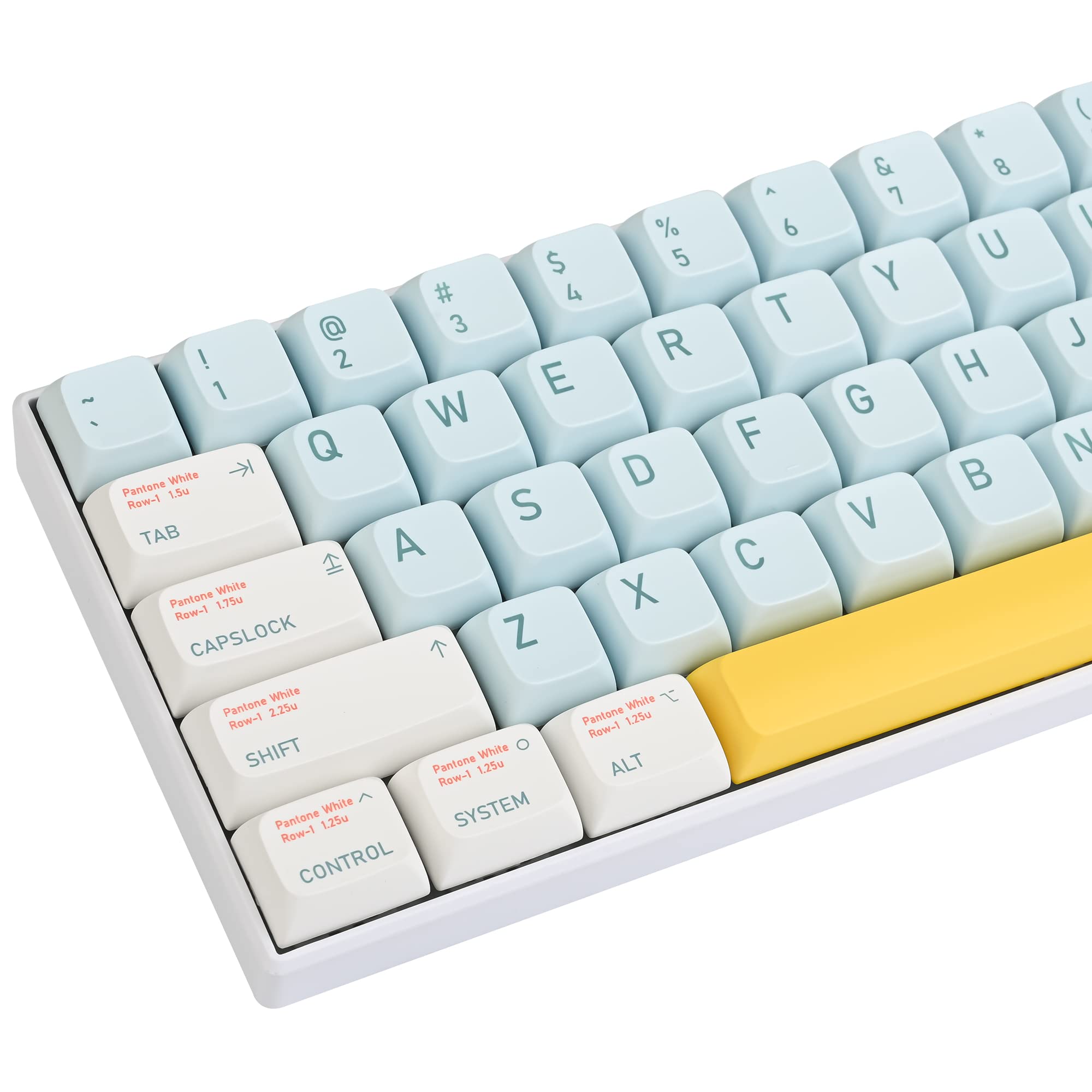 Surmen Cute Pbt Keycaps Xda Profile Keycaps 60 65 Percent For Cherry Gateron Mx Switches Mechanical Keyboard (Sky)