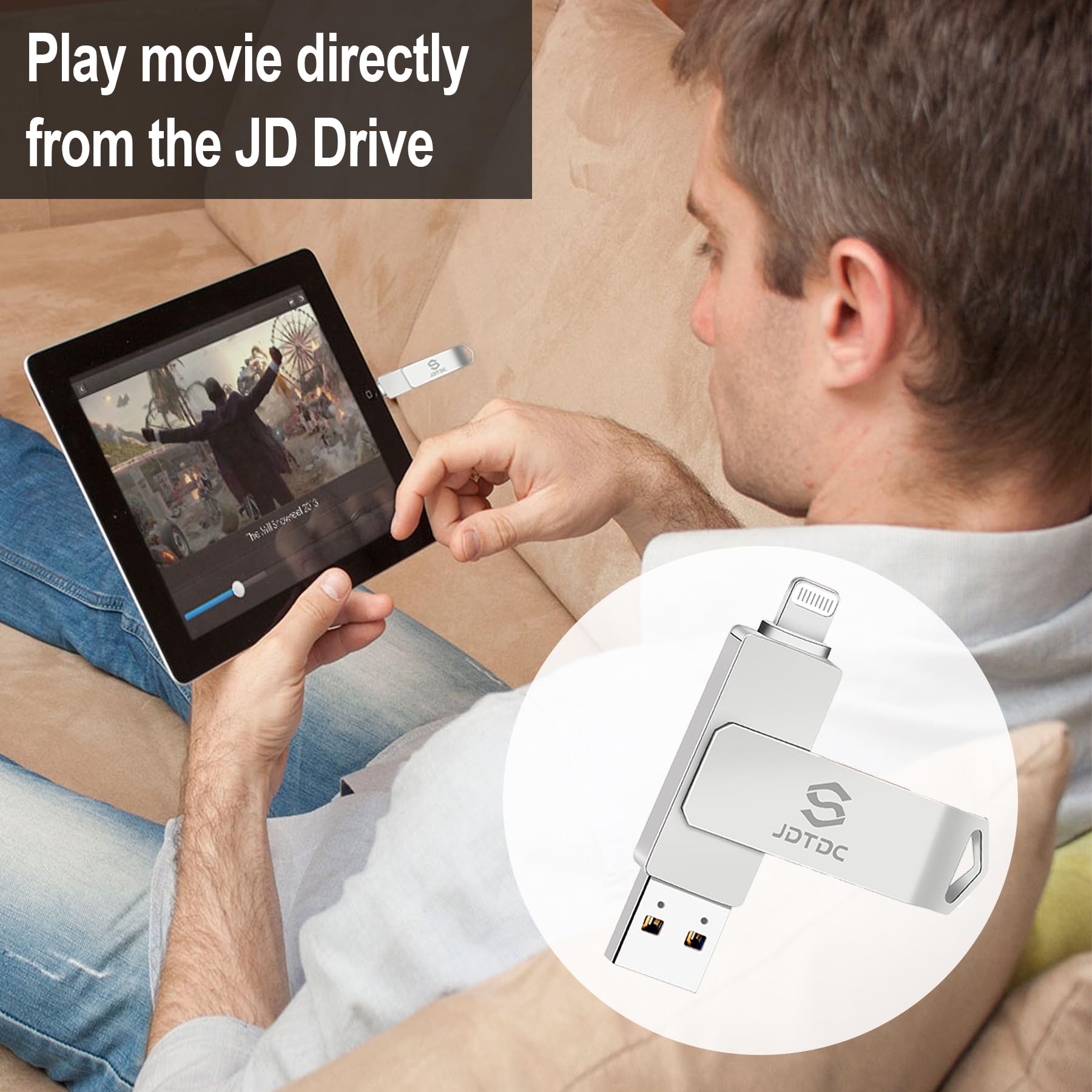 Jsl Jdtdc Mfi Certified 512Gb Photo Stick For Iphone Storage Iphone Memory Iphone Usb For Photos Iphone Usb Flash Drive Memory F