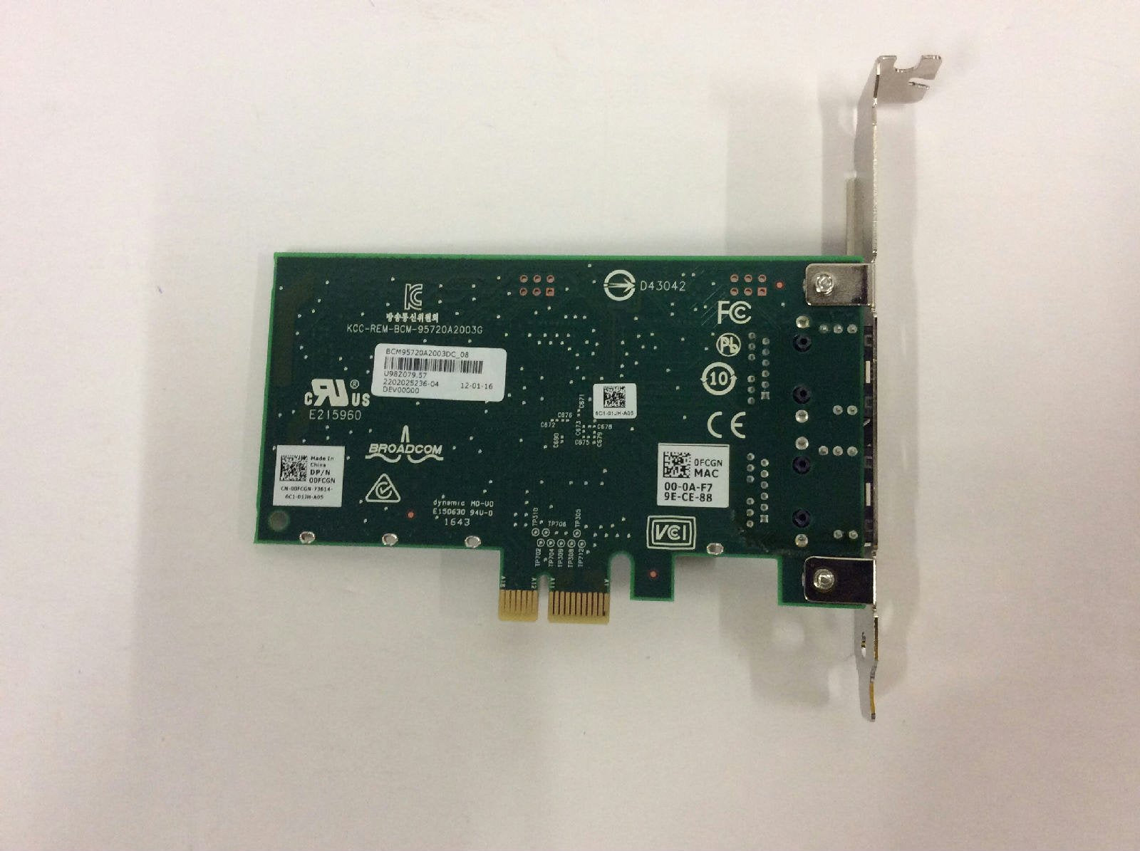 Dell Broadcom 5720 Dual Port Gigabit Network Interface Card 540 BBGY