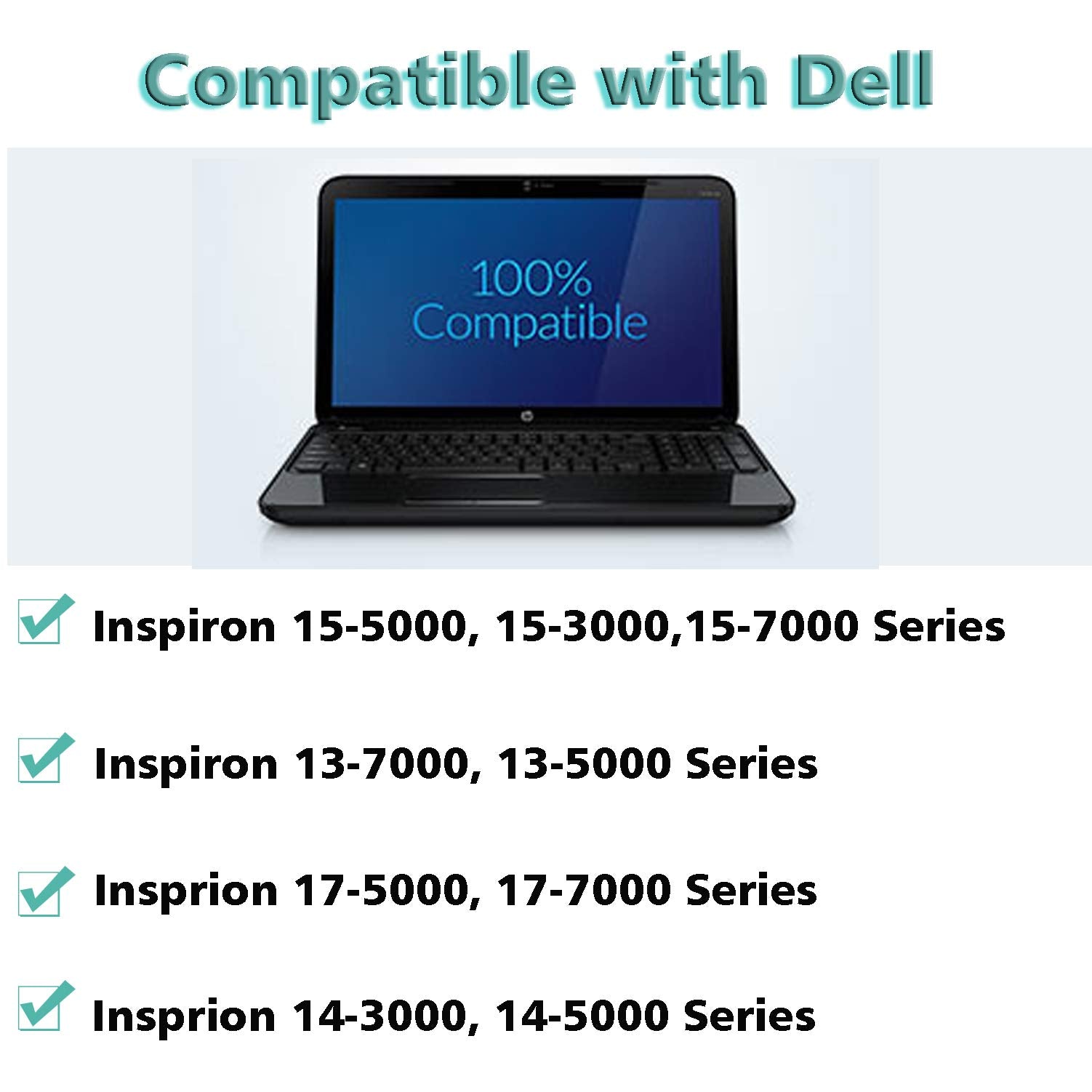 65W Ac Charger For Dell Inspiron 15 7000 15 5000 15 3000 17 7000 17 5000 17 3000 13 7000 11 3000 2 In 1 Series 3558 3181 5100 55