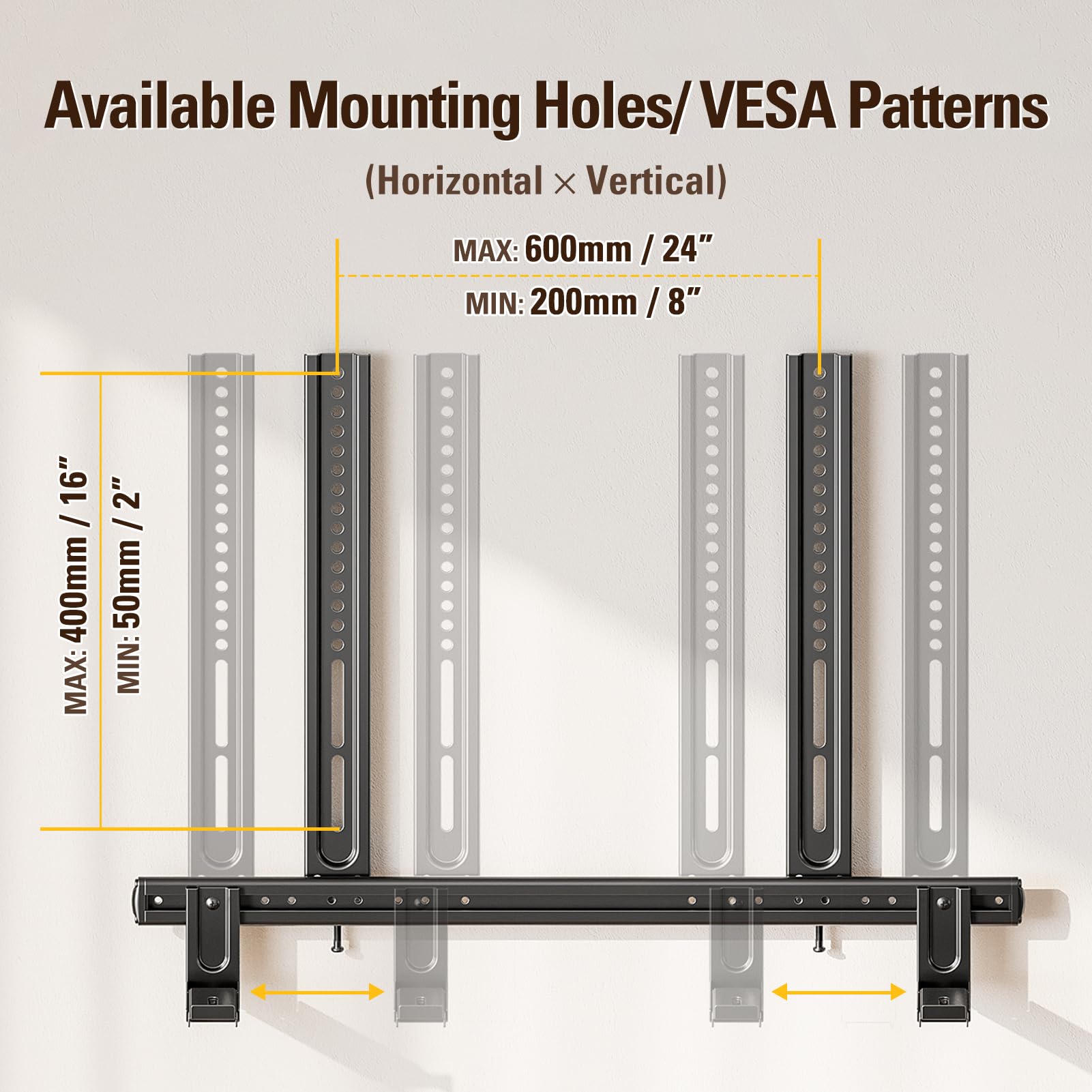 Mounting Dream Soundbar Mount, Heavy Duty Soundbar Wall Mount For Most Sound Bars With Hole/Without Hole Up To 26.5 Lbs, Soundba