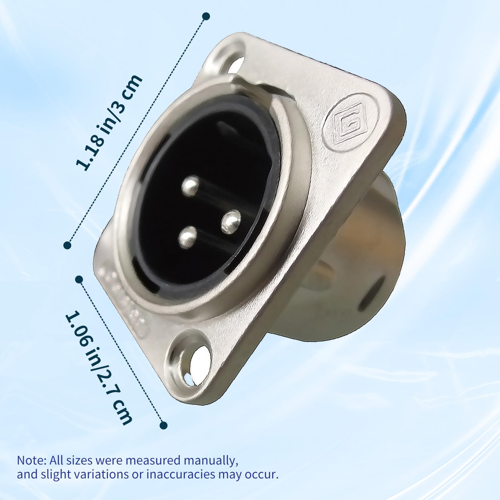 Riviera 5 Packs Xlr 3Pin Male Panel Mount Chassis, Fine Nickel Plated Housing With Silver Plated Contacts(5 Pack Silver Male)