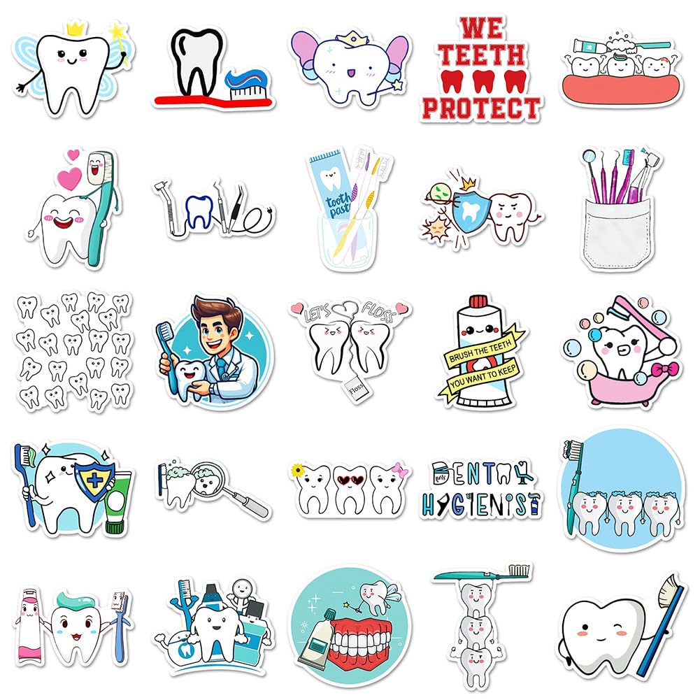 Stickers Răng Dental Health Stickers |50Pcs Teeth Protect Waterproof Vinyl Decals Fo ...