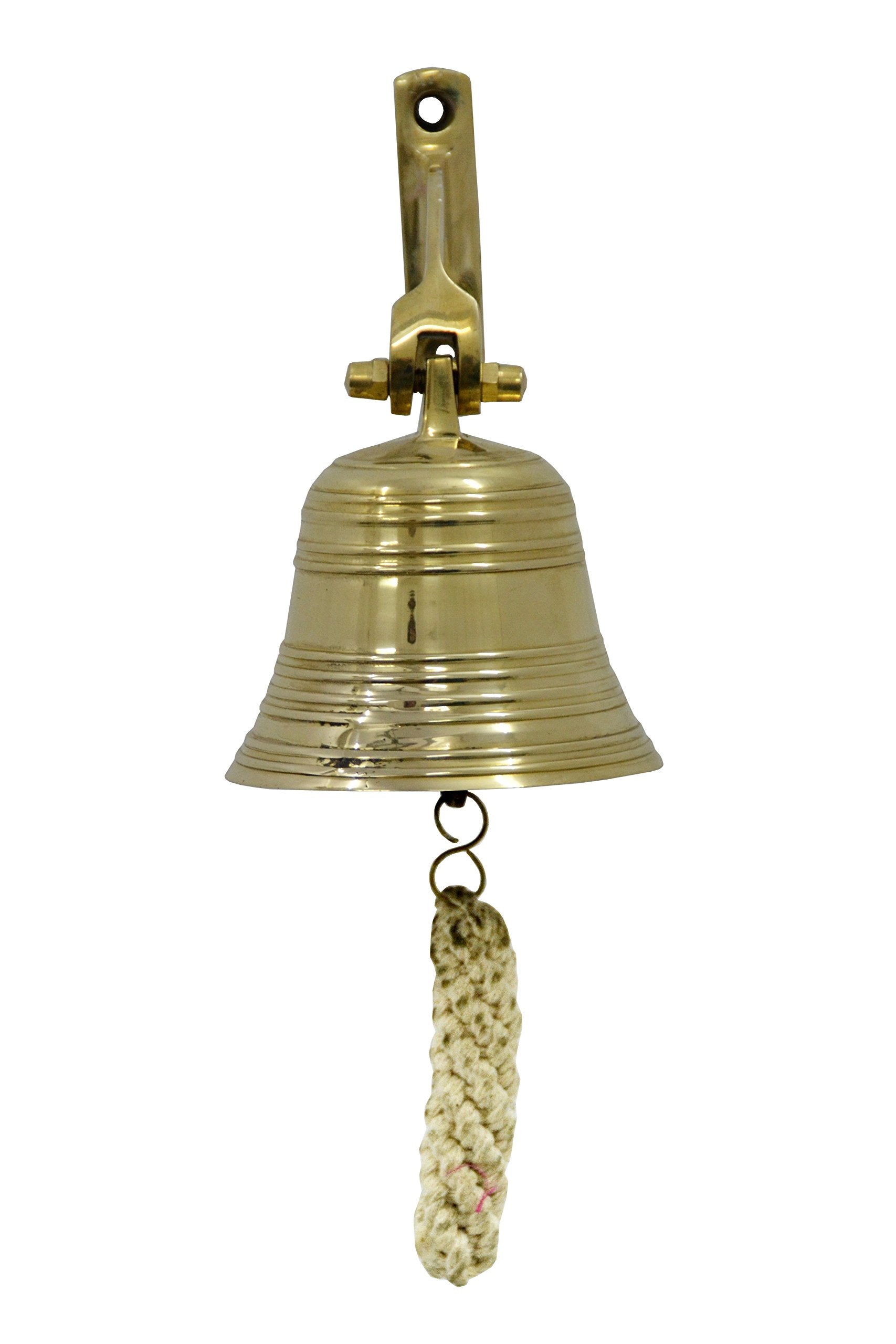 Brass Nautical 3-Inch Brass Bell - Wall Mounted US Navy Ship Bell, Colorful Hanging Doorbell for Home Decor and Nautical Themes