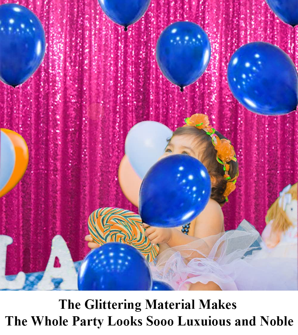 Partisout Sequin Backdrop Curtain 4Ftx7Ft Sequence Backdrops Party Glitter Background Sparkle Wedding Photo Shimmer Curtains (Ho