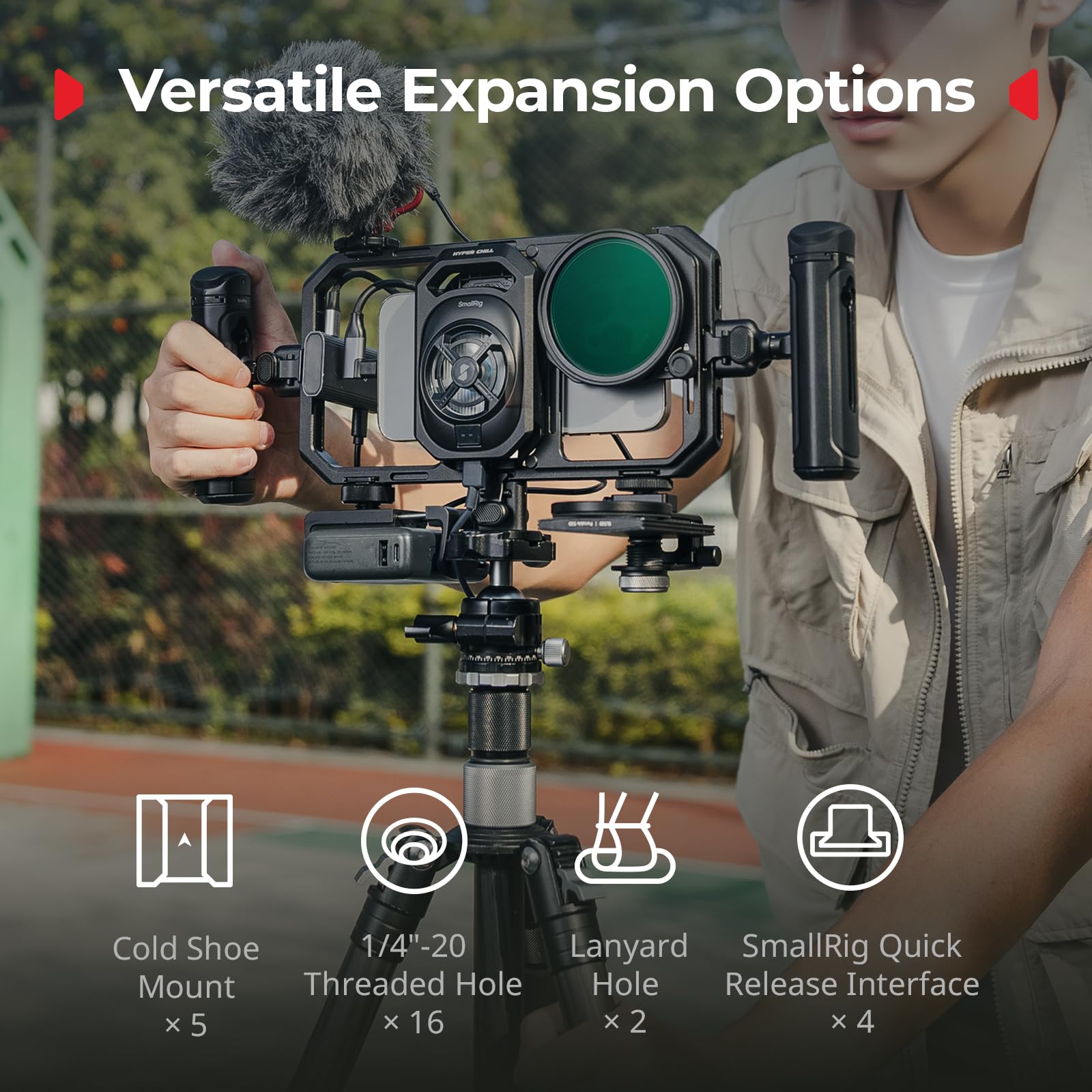 Smallrig Universal Hyper Chill Cooling Phone Cage For Iphone 17 16/Android, With 15W Active Cooler & 2-In-1 Usb-C Adapter & Powe