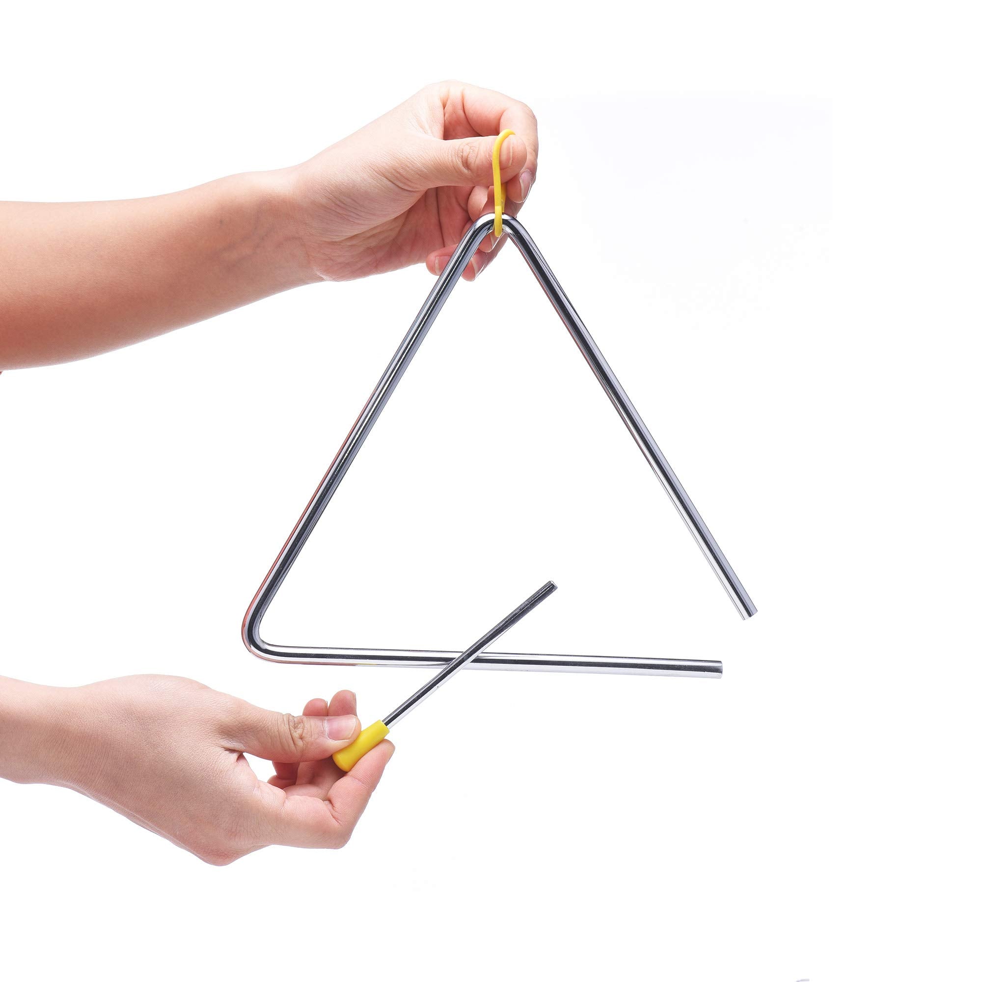 8 Inch Musical Steel Triangle Percussion Instrument With Striker