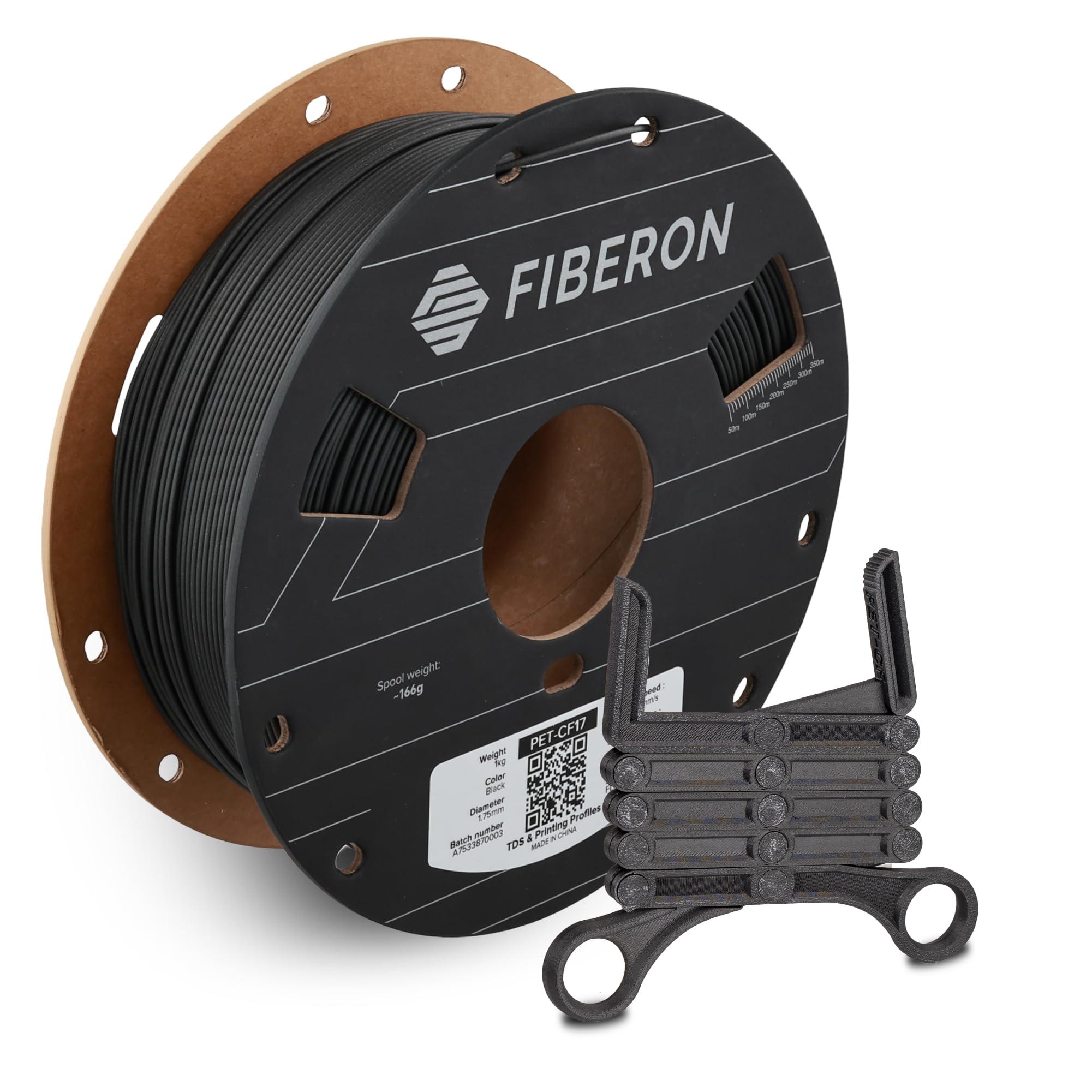Polymaker Fiberon PET-CF17 3D Printing Filament Black 1.75mm 1kg, Excellent Stable Stiffness - Fiberon Carbon Fiber Reinforced P
