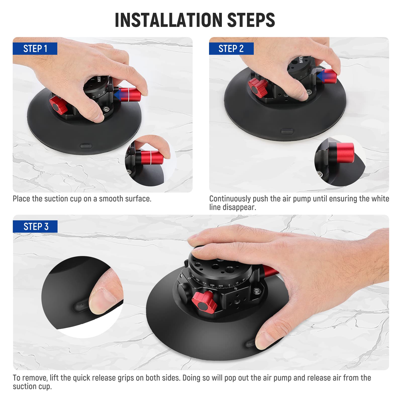 Neewer 6''/15.2Cm Camera Suction Cup Mount With Ball Head Magic Arm, Metal Suction Cup Mount On Car Windshield Dash For Camera/A