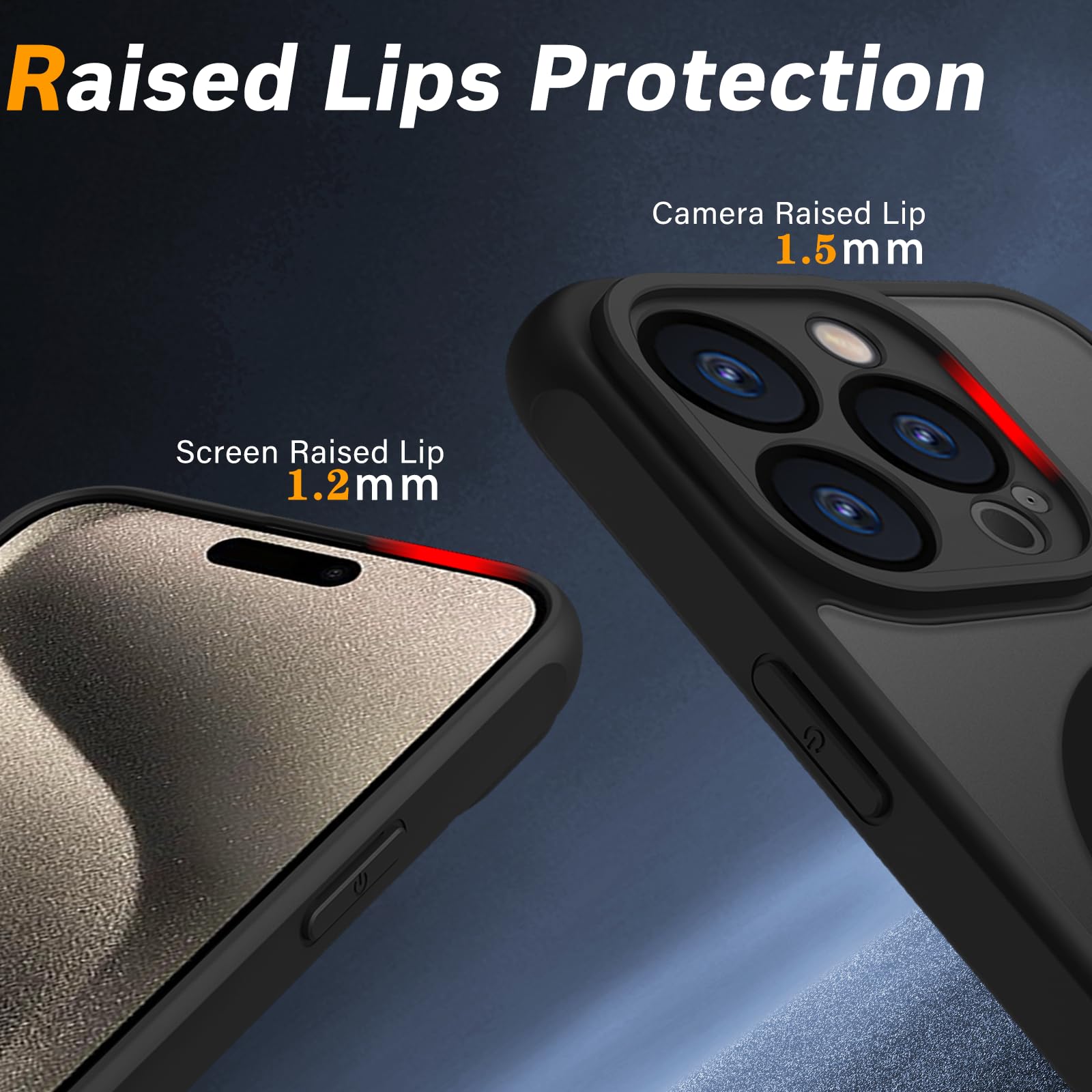 Pinlisheng Magnetic For Iphone 15 Pro Max Case,Compatible With Magsafe,Military Grade Drop Tested,Shockproof Matte Finish Transl