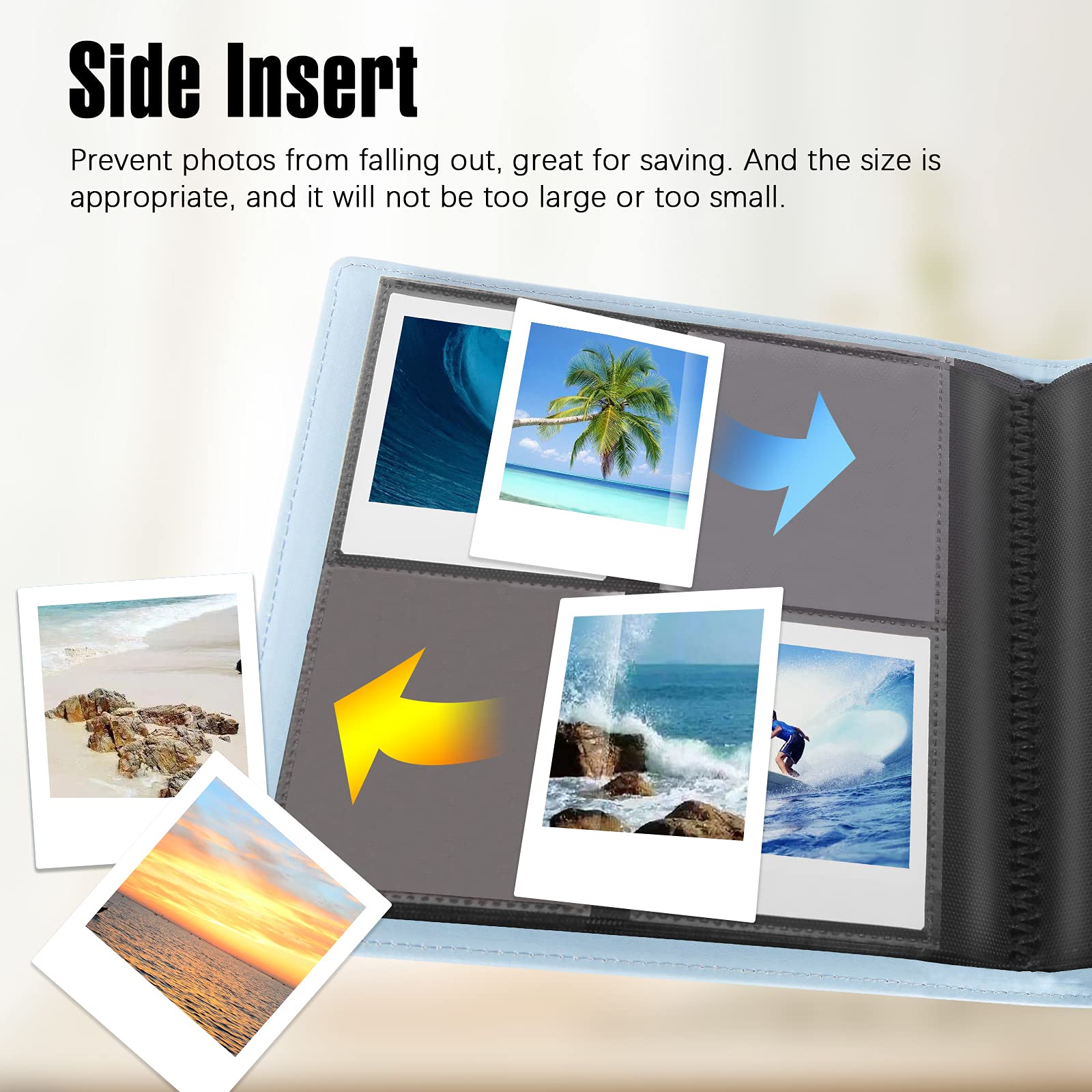 288 Pockets Photo Album For Fujifilm Instax Square Sq1 Sq6 Sq10 Sq20 Instant Camera, Extra Large Picture Albums For Fujifilm Instax Square Instant Film (Blue)