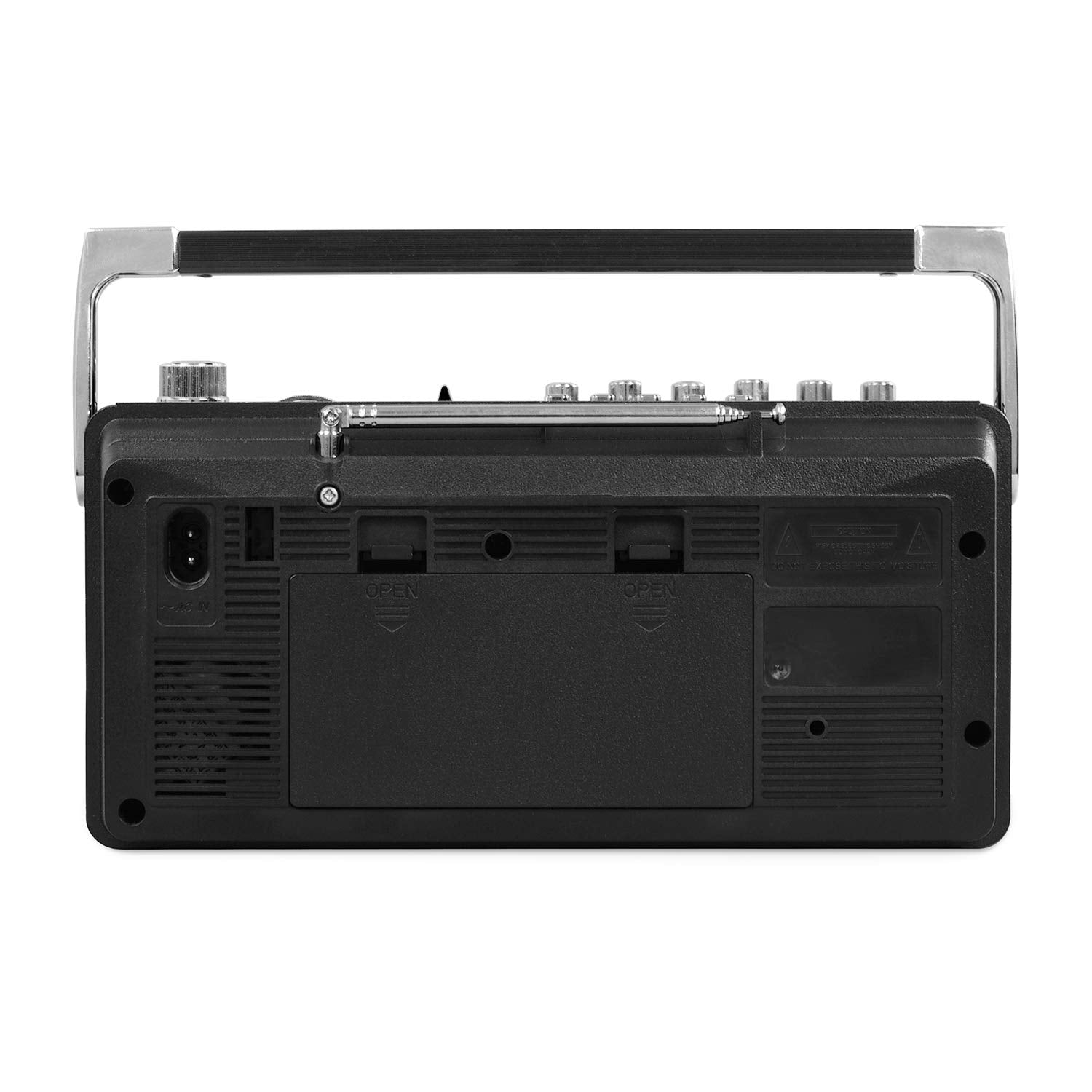 Victrola Mini Bluetooth Boombox With Cassette Player, Recorder And Am/Fm Radio, Grey