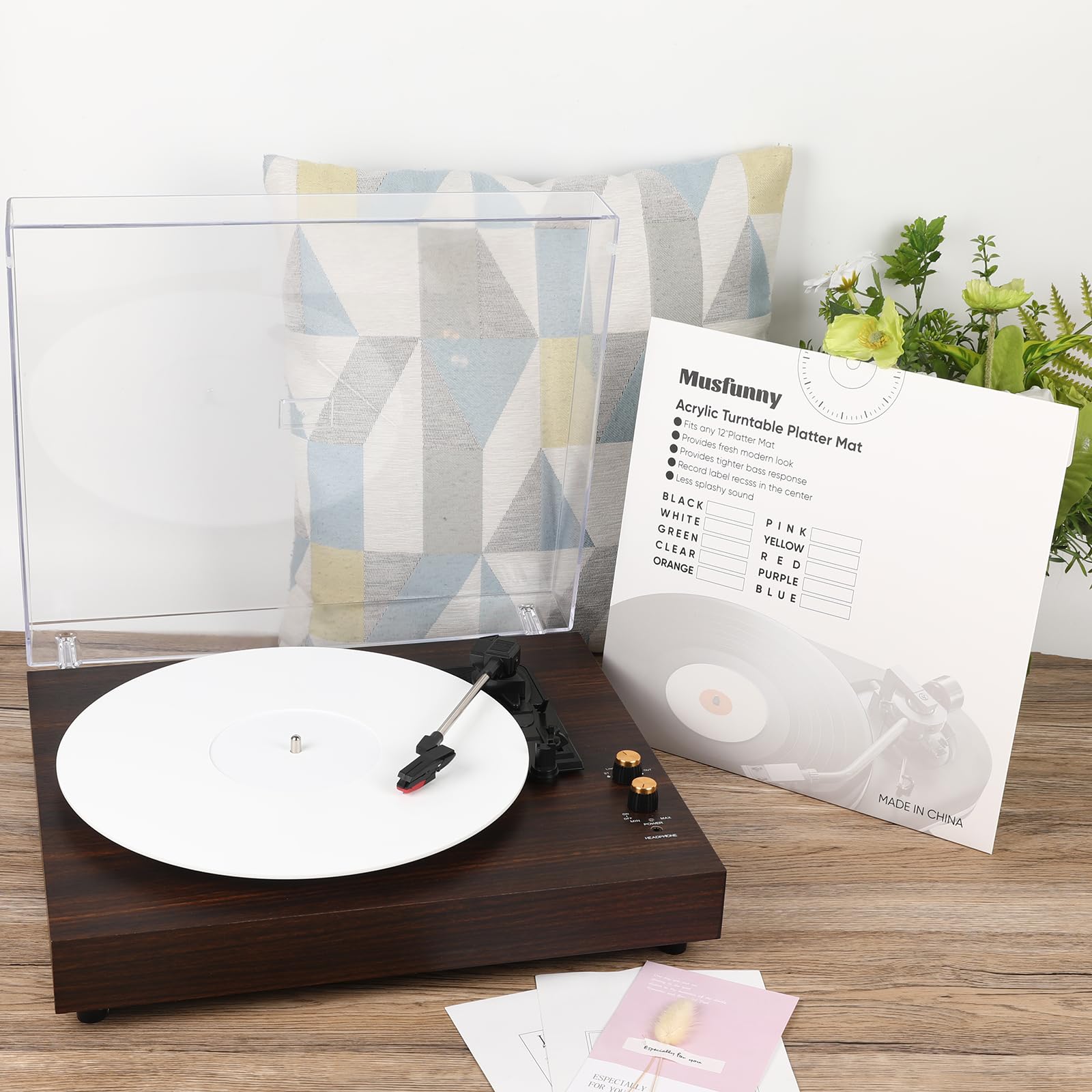 Acrylic Turntable Mat Record Slipmat: 12 Inch Platter Vinyl Slip Mats Record Player Accessories For Anti Static, Enhanced Sound