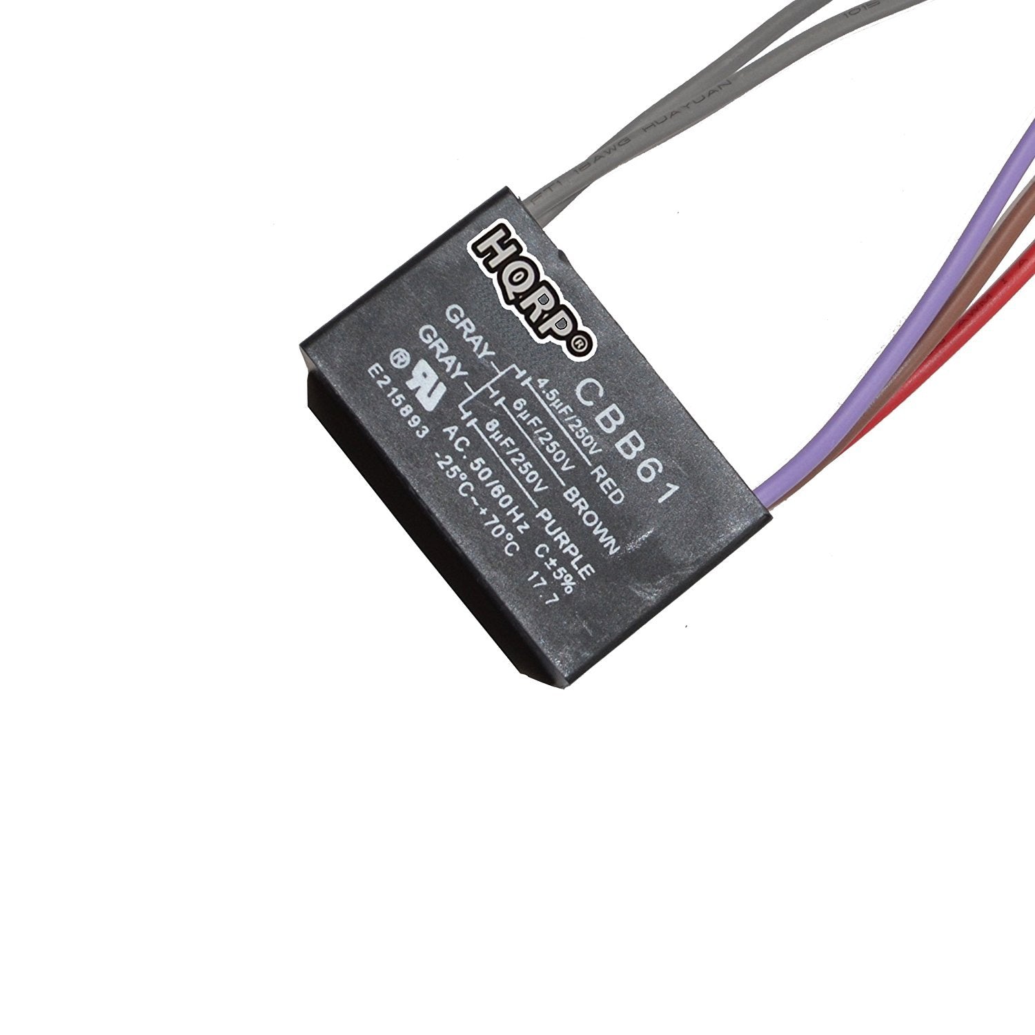 Hqrp Capacitor Compatible With Hampton Bay Ceiling Fan 4.5Uf+6Uf+8Uf 5 Wire Ul Listed