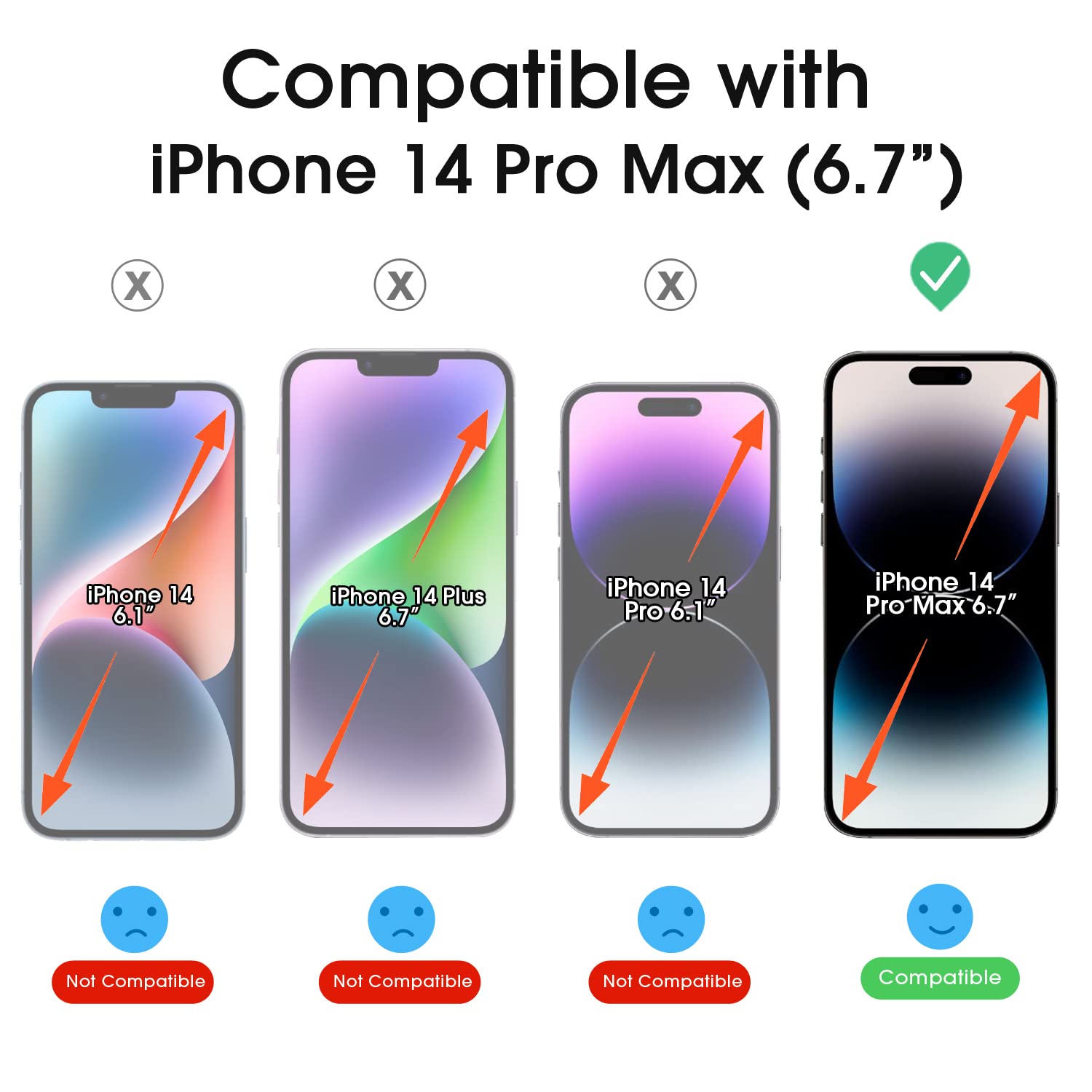 Amfilm Essential Screen Protector For Iphone 14 Pro Max 6.7'', Premium 9H+ Tempered Glass, Anti Scratch, Hd Clear And Touch Sens