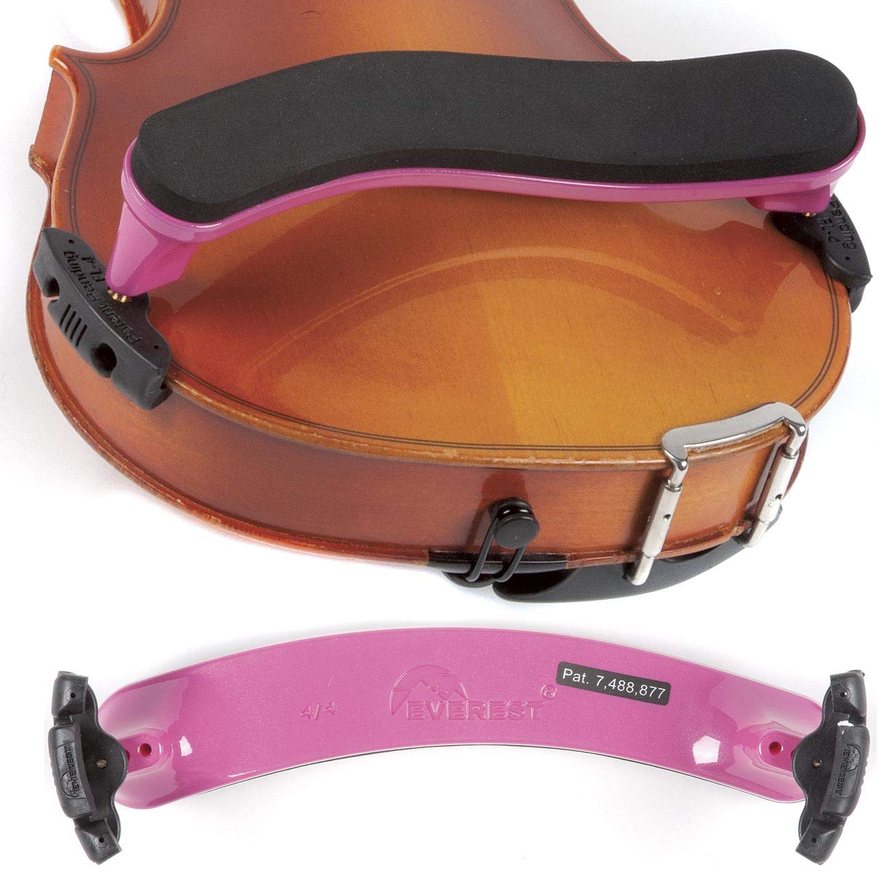 Everest Es4Hpi Es Series 4/4 Violin Adjustable Shoulder Rest   Pink