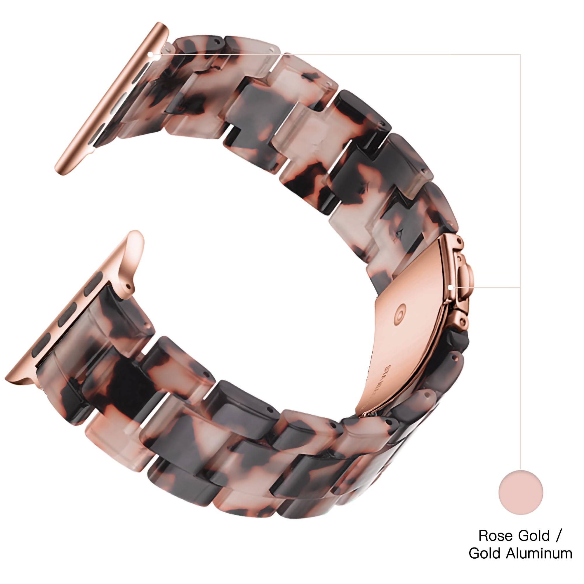 Light Apple Watch Band Fashion Resin Apple Watch Series 10 9 Series 8 Band,Iwacth Bands,Apple Watch Bands For Women,Compatible W