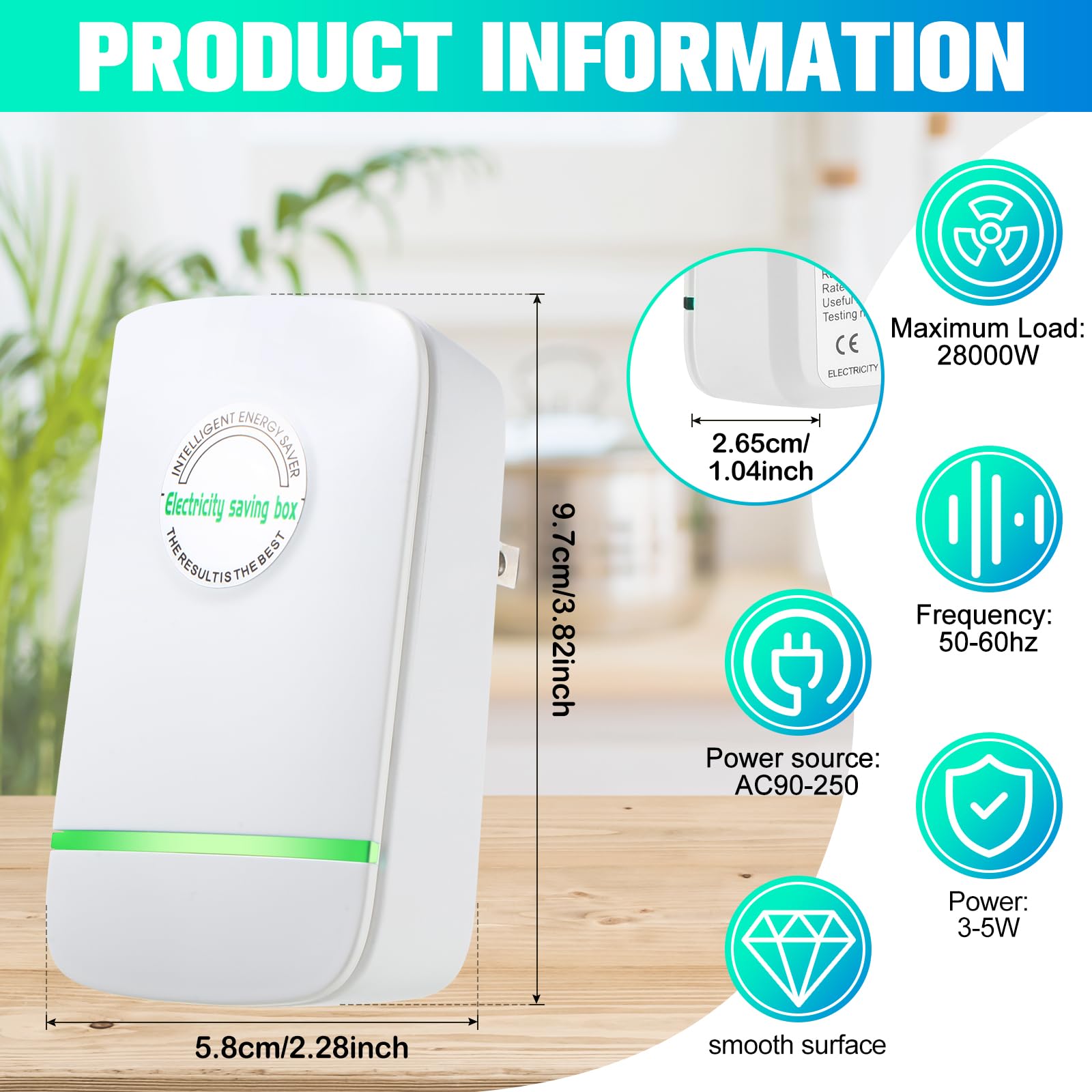 Kigley 8 Pcs Power Saver, Energy Saver, Electricity Saving Box, Household Power Saver, Household Stable Voltage Device And High