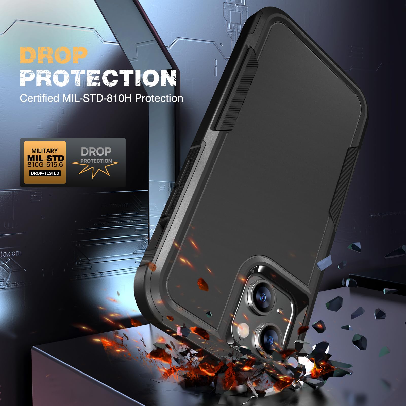 Diaclara Designed For Iphone 14 Case, [With Privacy Screen Protector] [Anti Spy] [Military Grade Drop Protection] Heavy Duty Ful