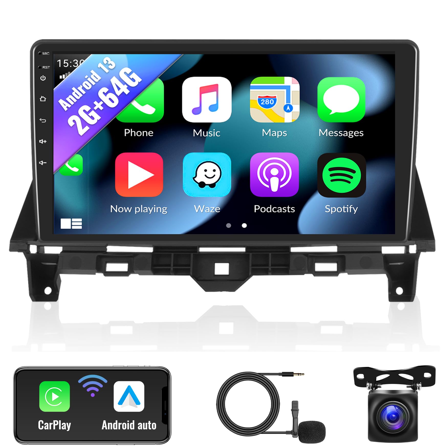 Sixwin Android 13 Car Stereo For Honda Accord 2008 2009 2010 2011 2012 2013 10.1 Inch Touch Screen 2G+64G Carplay Android Auto C