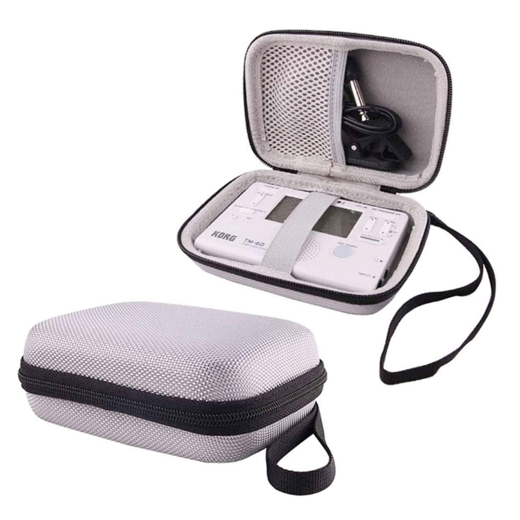 Werjia Hard Carrying Case Compatible With Korg Tm60Bk/Tm 50 Tuner Metronome,Kliq Metropitch   Metronome Tuner (Grey)