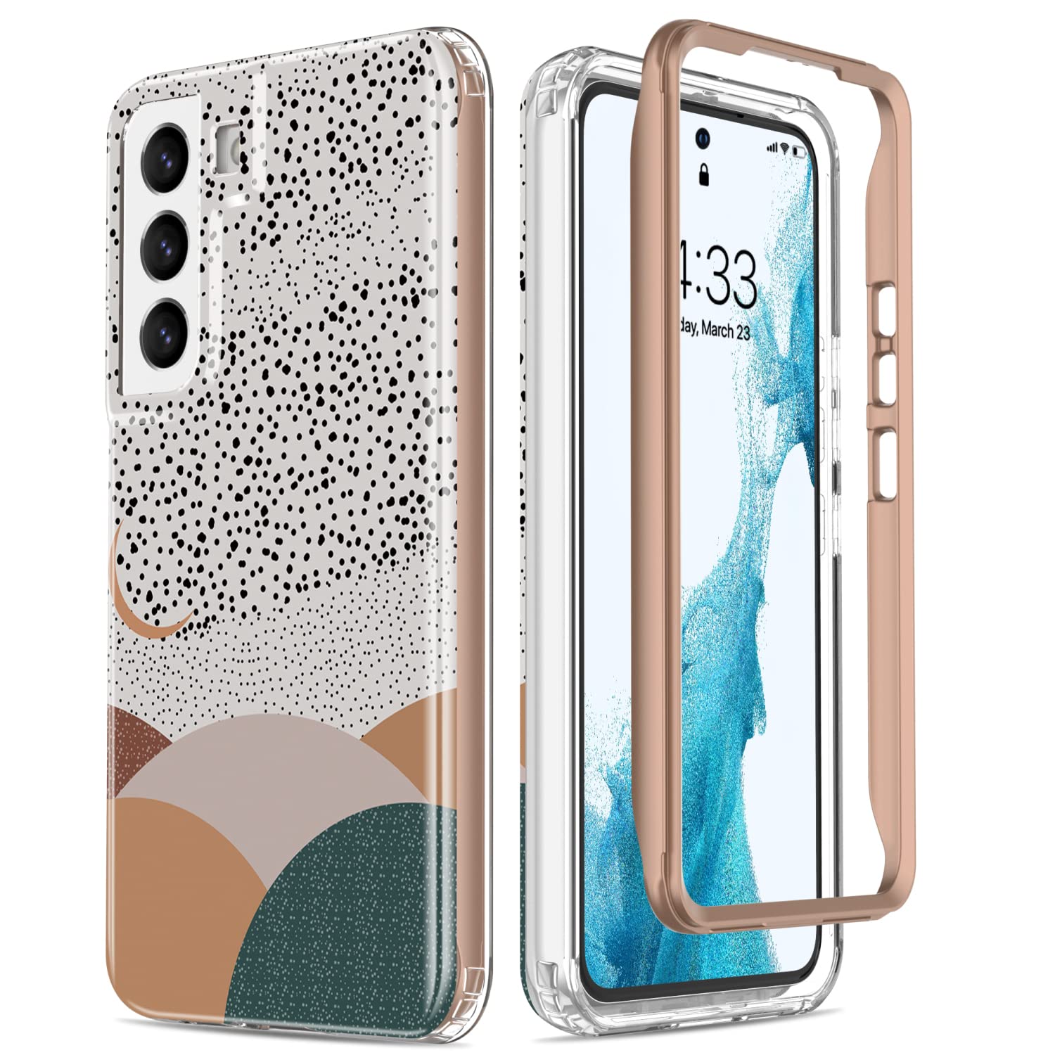 Esdot Protective Phone Case Compatible Samsung Galaxy S22 Plus 6.6" Drop Tested TPU Abstract Painting