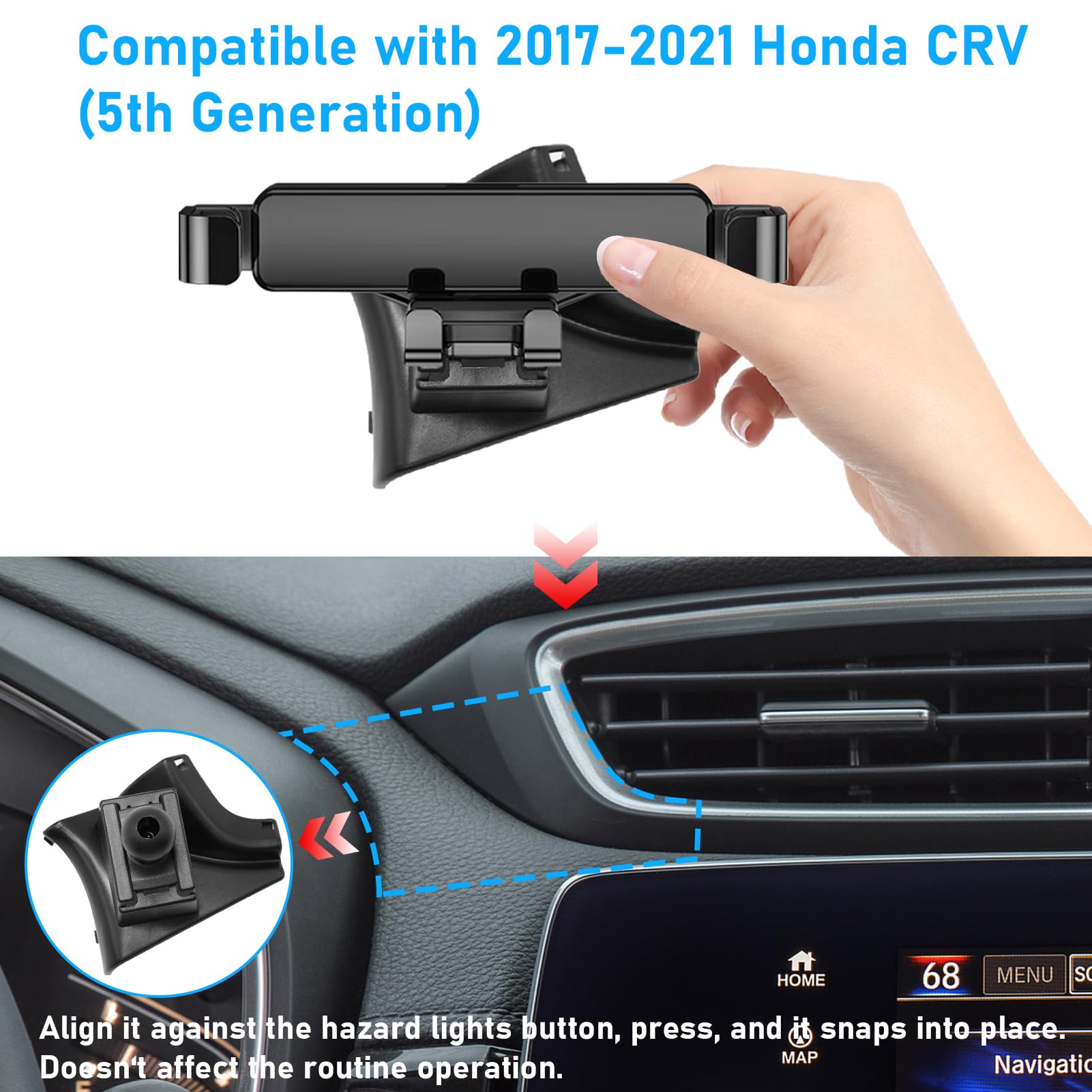 Apeser Compatible With 2017-2021 Honda Crv Car Air Vent Phone Holder Mount,For 5Th Gen Crv Air Vent Phone Mount Holder Anti-Shak