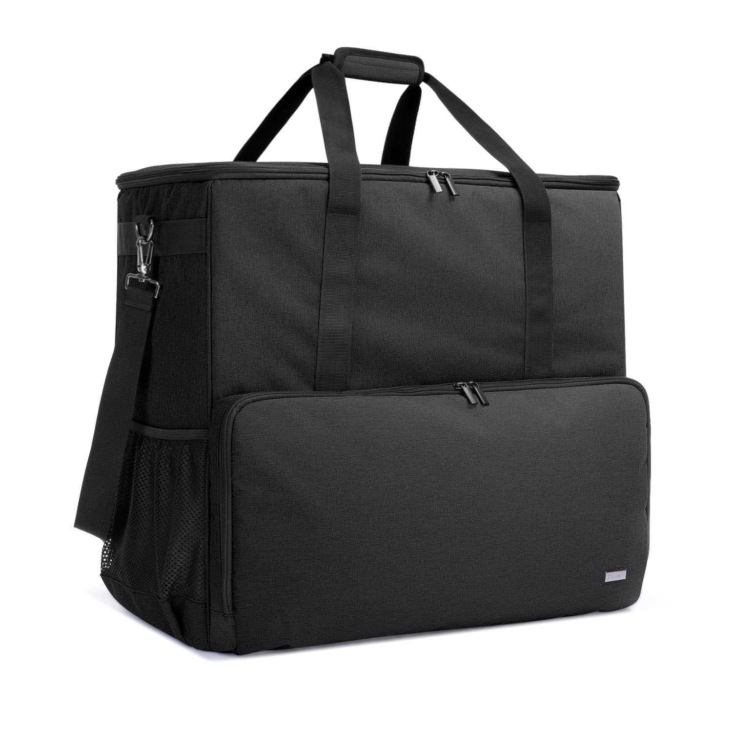 Curmio Desktop Computer Travel Bag, Carrying Case For Computer Tower Pc Chassis, Keyboard, Cable And Mouse, Bag Only, Black
