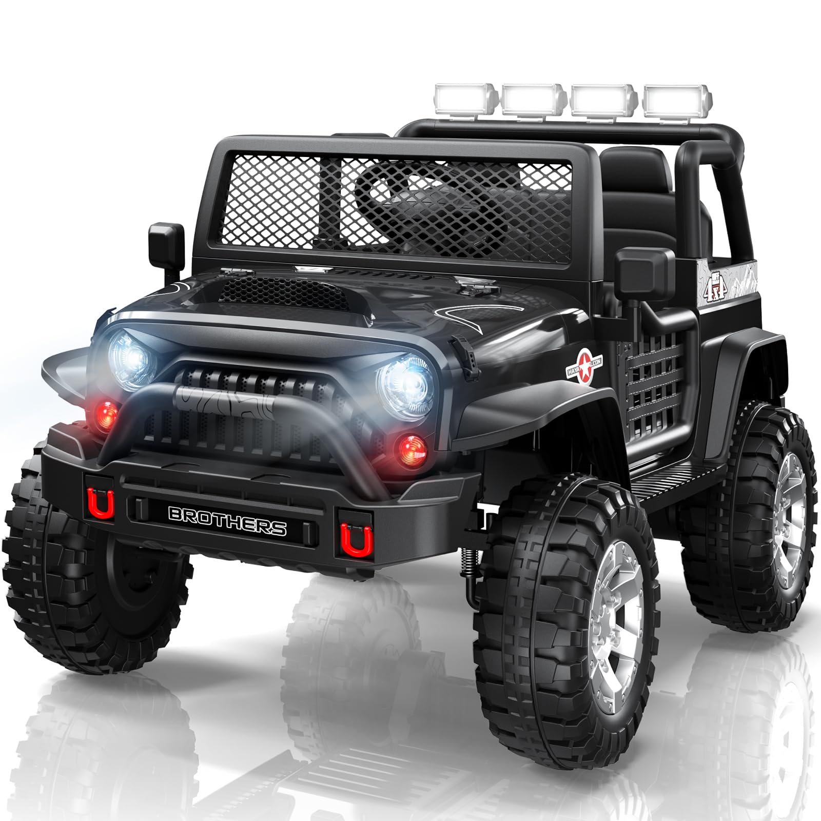 Ligiant L8 Ride On Car, 12V Kids Electric Car W/Remote Control, 2 Seater, Spring Suspension, Bluetooth Speaker, Multi Music Mode