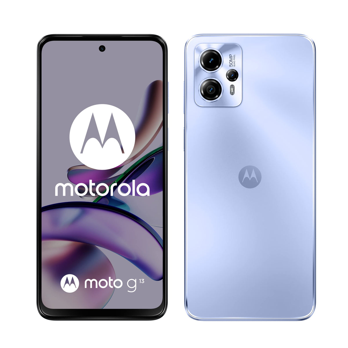 Motorola Moto G13 Dual Sim 128Gb Rom + 4Gb Ram Factory Unlocked 4G Smartphone (Blue Lavender)   International Version