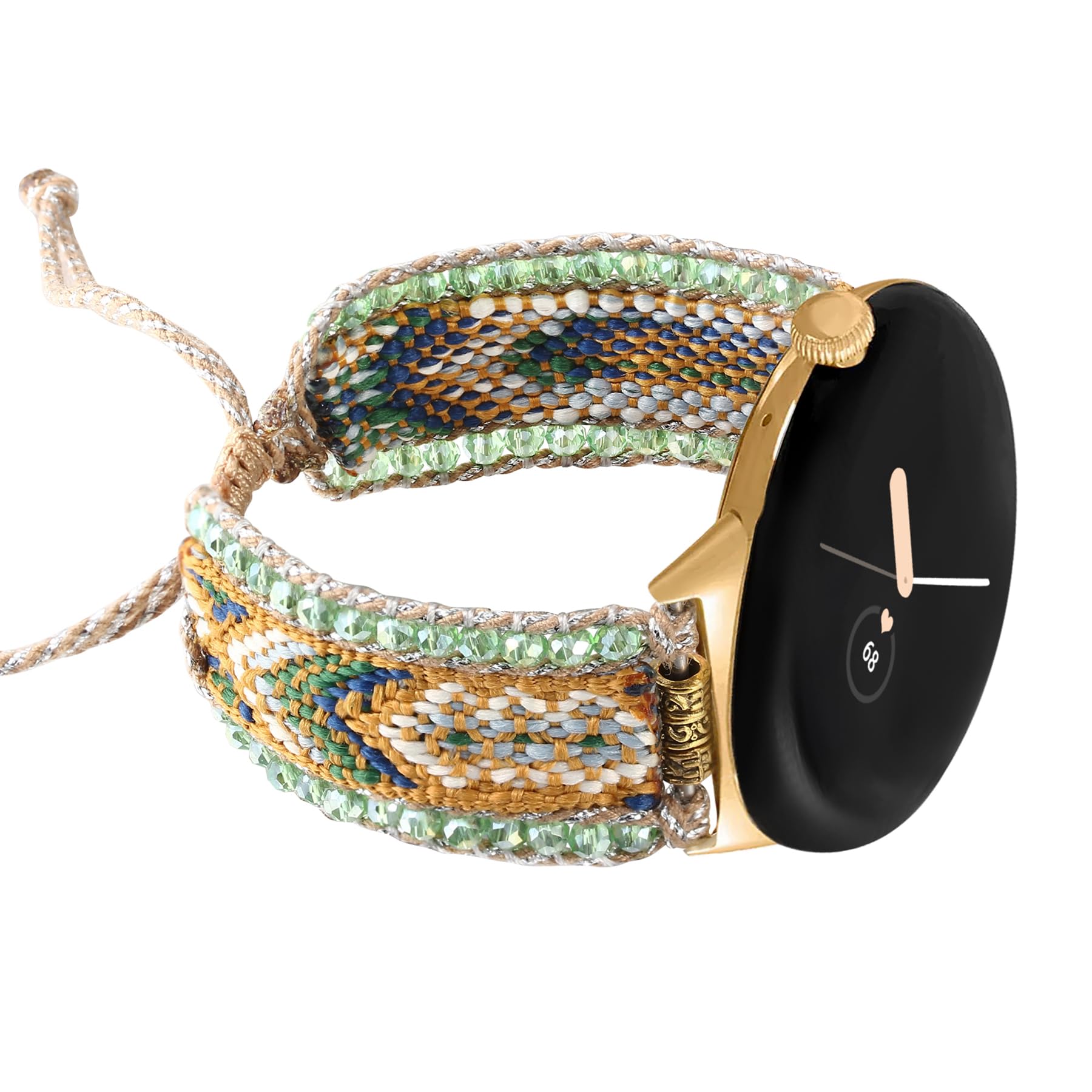 HARAVAL Boho Braided Band Compatible with Google Pixel Watch 4 3 (41mm)/Pixel Watch 2 1 Band Women, Woven Friendship Bracelet Ha