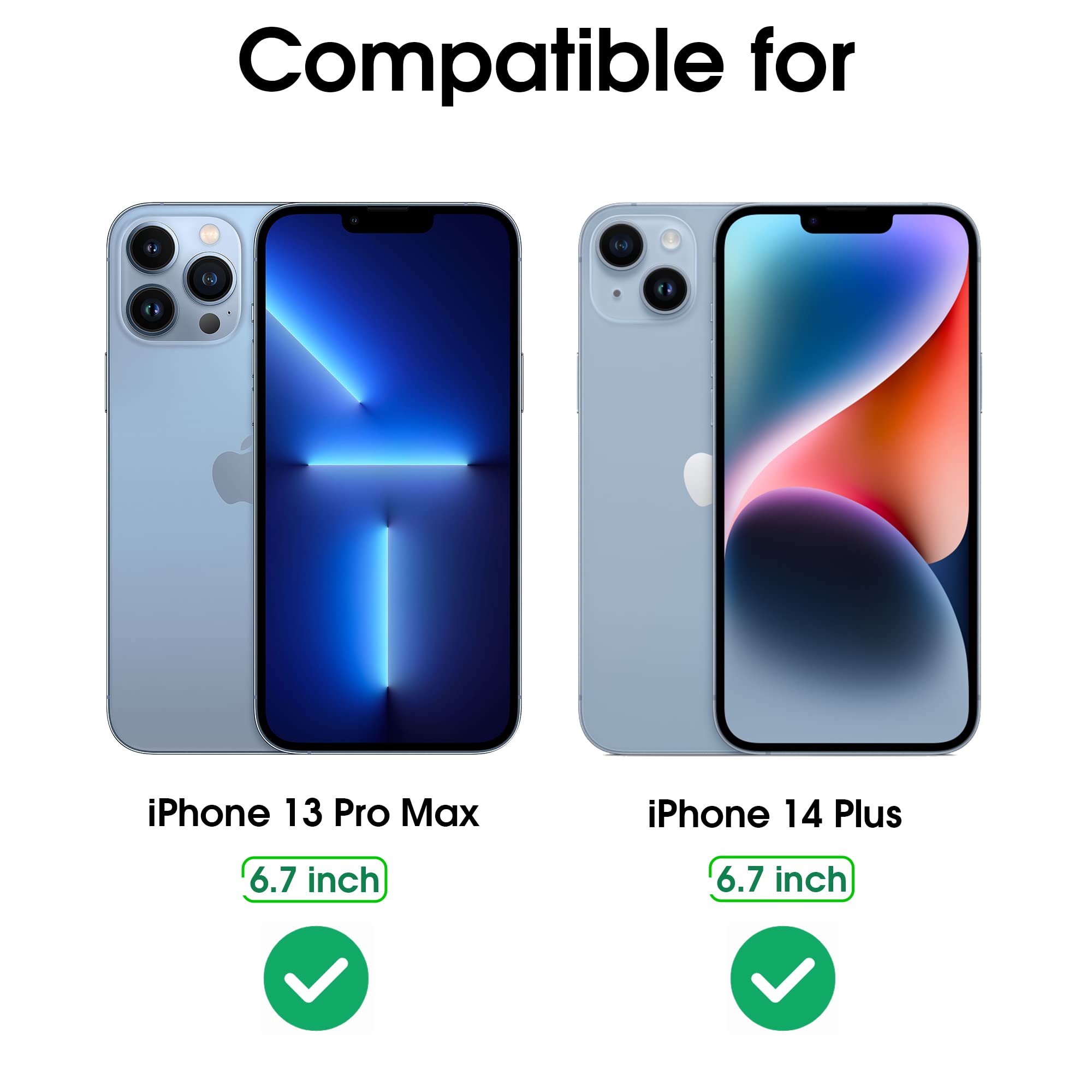 Arae HD Tempered Glass Screen Protector for iPhone 13 Pro Max / 14 Plus, Clear, 6.7 inch, Anti-Scratch, 3 Pack