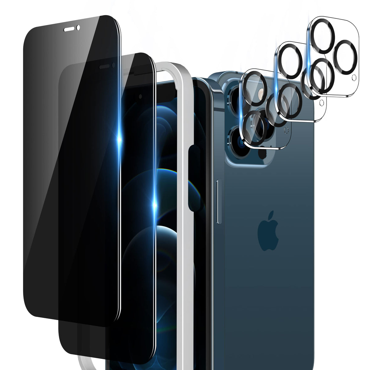 23 Pack] Iphone 12 Pro Privacy Screen Protector With Camera Lens Protector, Full Edge Coverage, Shatterproof, Bubble Free, Easy