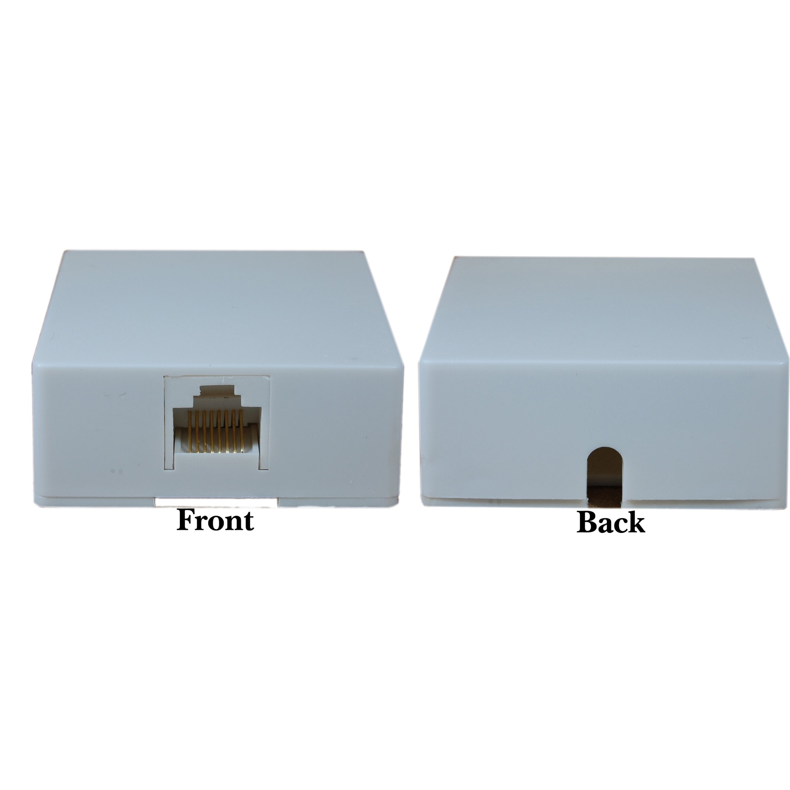 Phone Surface Mount Jack, White, Rj45, Data/Voice, 8P8C (8 Pin 8 Conductor), Voice Only