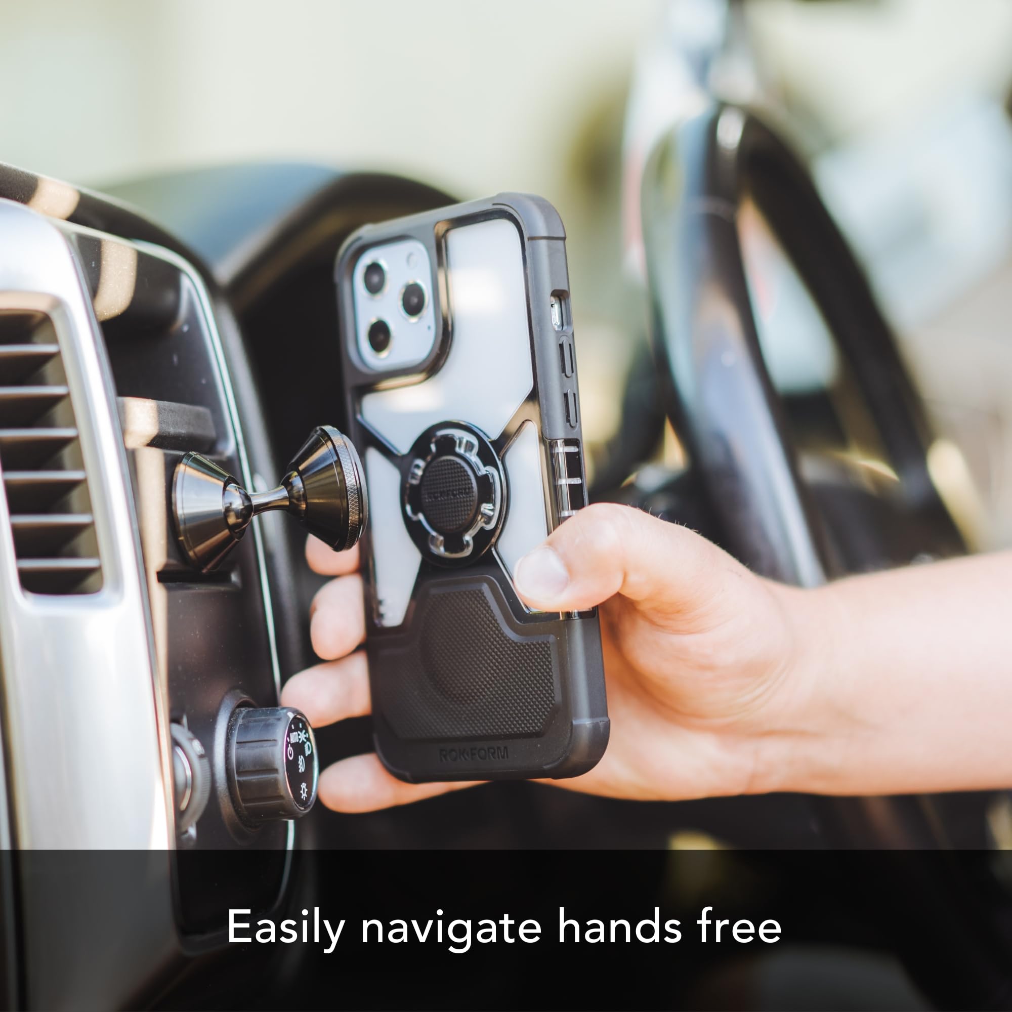 Rokform   Adjustable Magnetic Car Mount, 360 Degree Swivel With 3M Vhb Tape, Cell Phone Holder, Aluminum Dashboard Phone Mount S