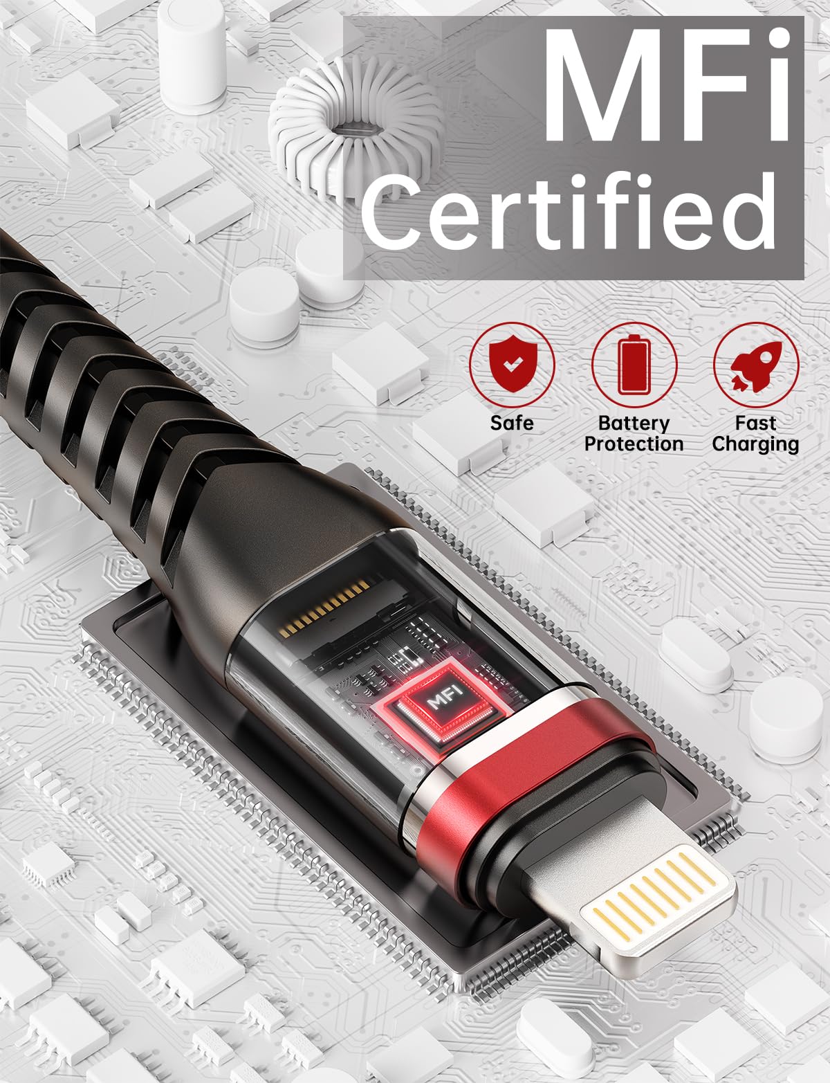 1 Ft Lightning Cable 3Pack Short Iphone Charger Cable Usb Fast Nylon Braided 12 Inch Iphone Charging Cable Compatible With Apple