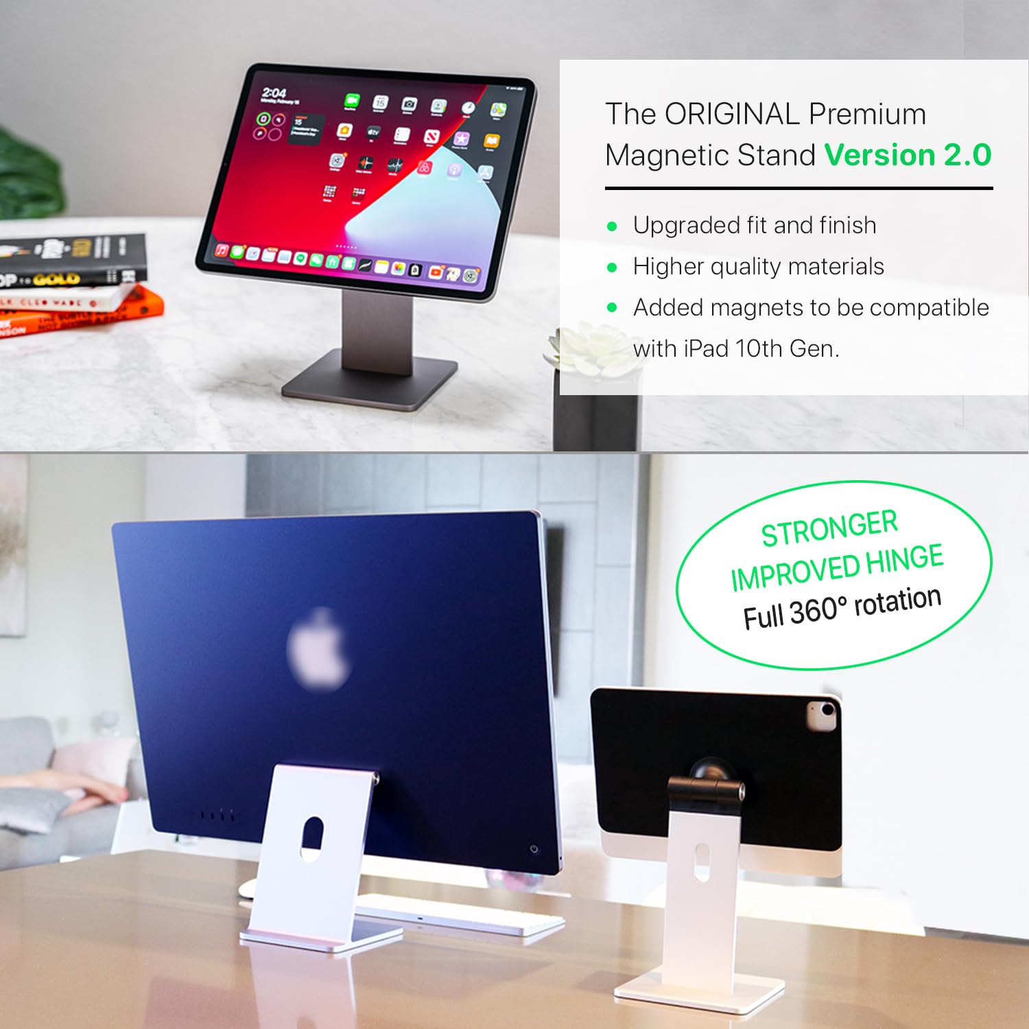 Magflott V2: 11'/10.9' Magnetic Stand For Ipad Pro 11', Ipad Air 11' M2 (2024), Ipad Air 10.9', Ipad 10Th Gen. Includes 6� Usb C Cable, Full 360 Rotation, Successful Kickstarter.