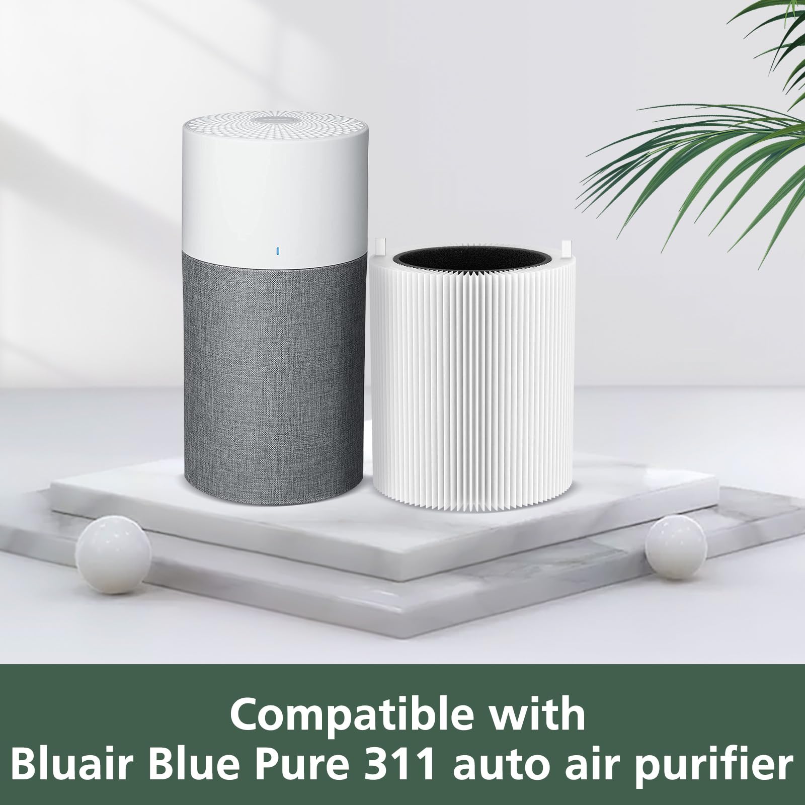 Isinlive Blue Pure 311 Auto Replacement Fil Ter Compatible With Blueair Blue Pure 311 Auto Air Puri Fier, 2 In 1 Fil Tration Sys