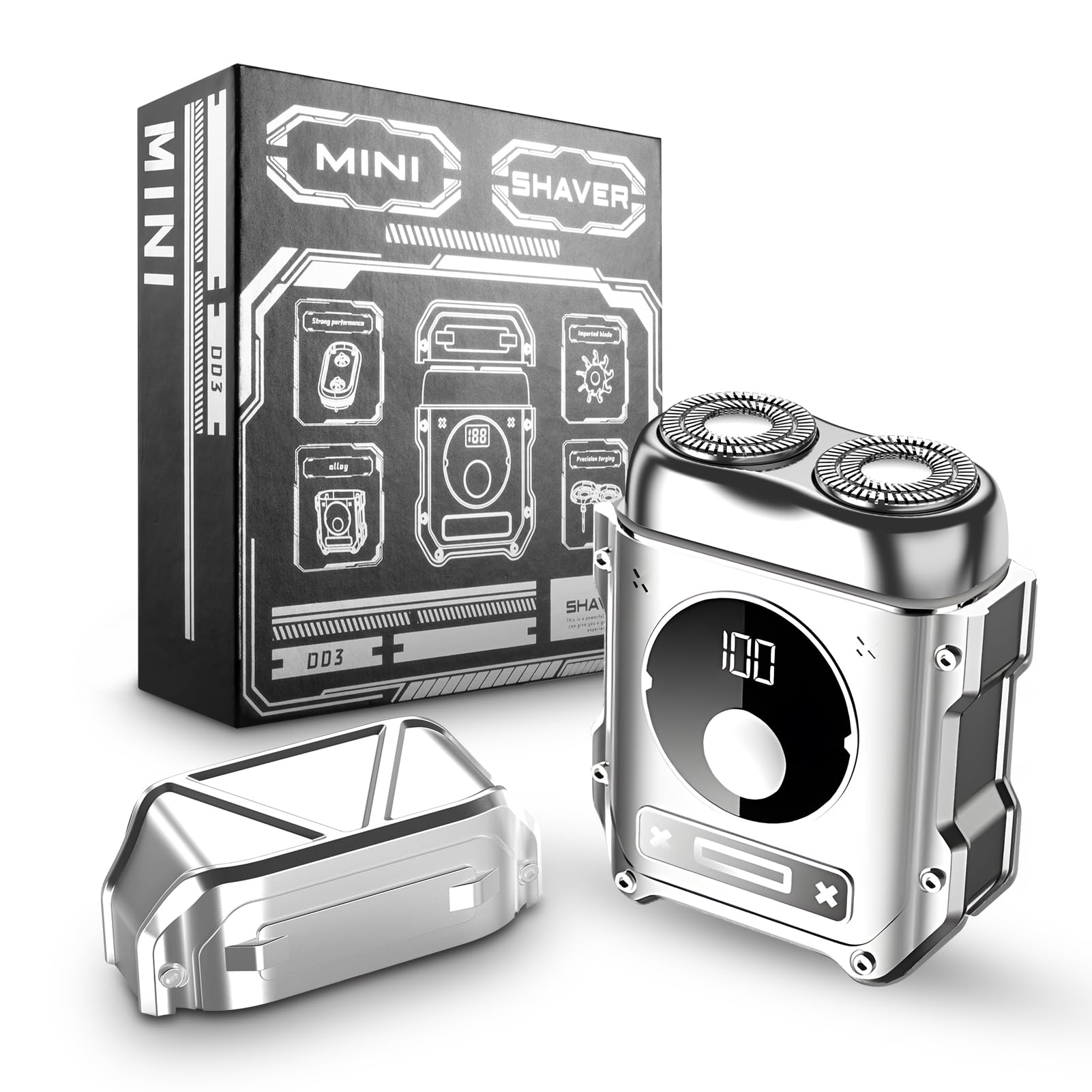 Electric Razor For Men, All Metal Body, Magnetic Shaving Head, Powerful Motors, Sharp Blades, Full Body Washing, Type C Quick Ch