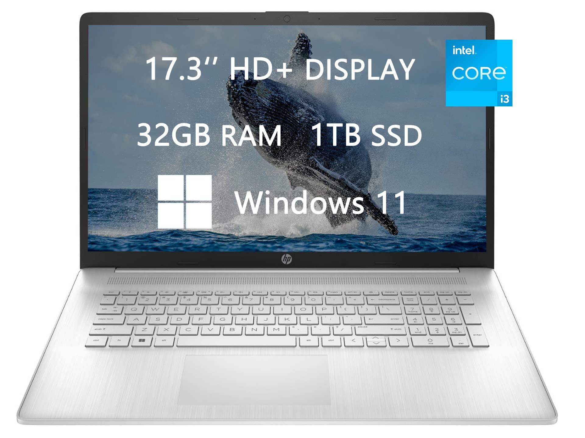 Hp 17 Hd+ Laptop, 2023 Newest Upgrade, Intel Core I3 1125G4 (Quad Core), 32Gb Ram, 1Tb Ssd, Webcam, Wi Fi, Hdmi, Usb C, Fast Cha