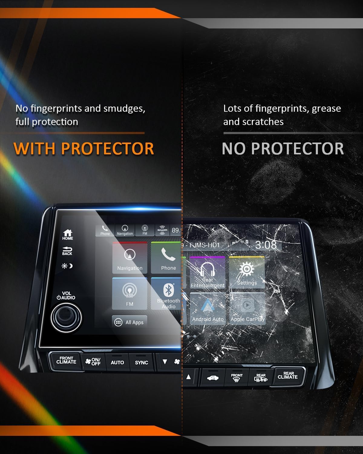 Odyssey 2Pcs Tempered Glass Screen Protector For Honda Odyssey Touchscreen Cover For Honda Odyssey Accessories 2024 2023 2022 2021 2020 2019 2018 Ex, Ex L, Sport, Touring, Elite 8' Tempered Glass 2Pcs