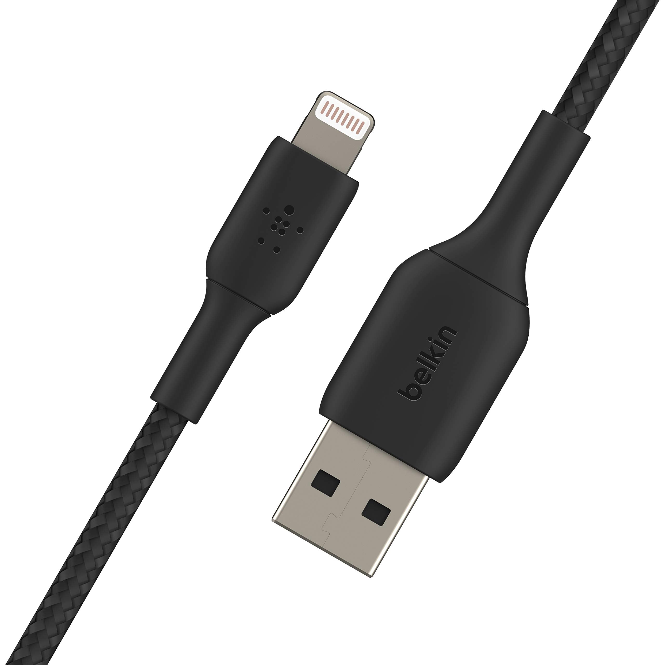 Belkin Caa002Bt1Mbk Iphone Charging Cable (Braided Lightning Cable Tested To Withstand 1000+ Bends) Lightning To Usb Cable (3Ft1