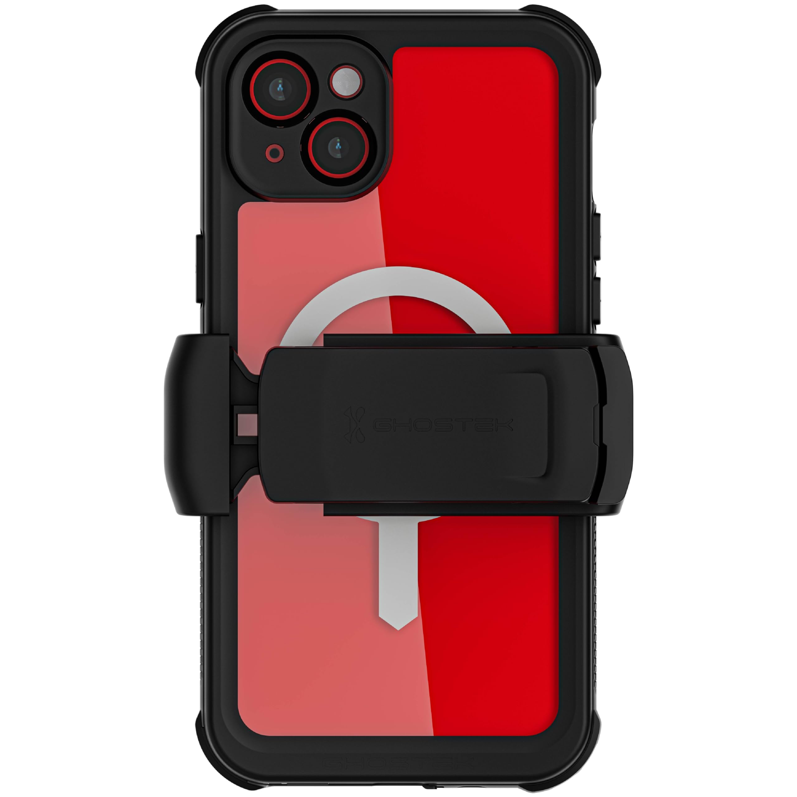 Ghostek Nautical Waterproof Apple iPhone 15 Plus Case with Holster Belt Clip - Screen & Camera Protector, MagSafe Compatible, Ru
